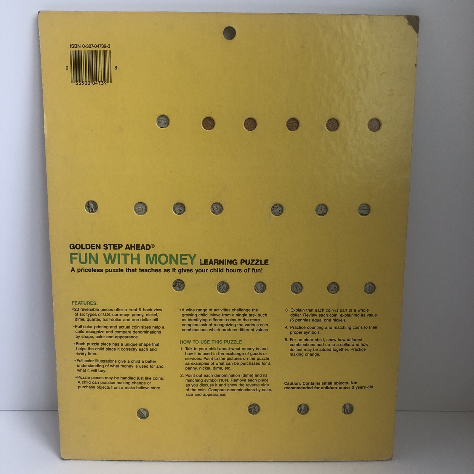 1985 Vintage Golden Step Ahead Learning Puzzle Fun with Money 4739-1