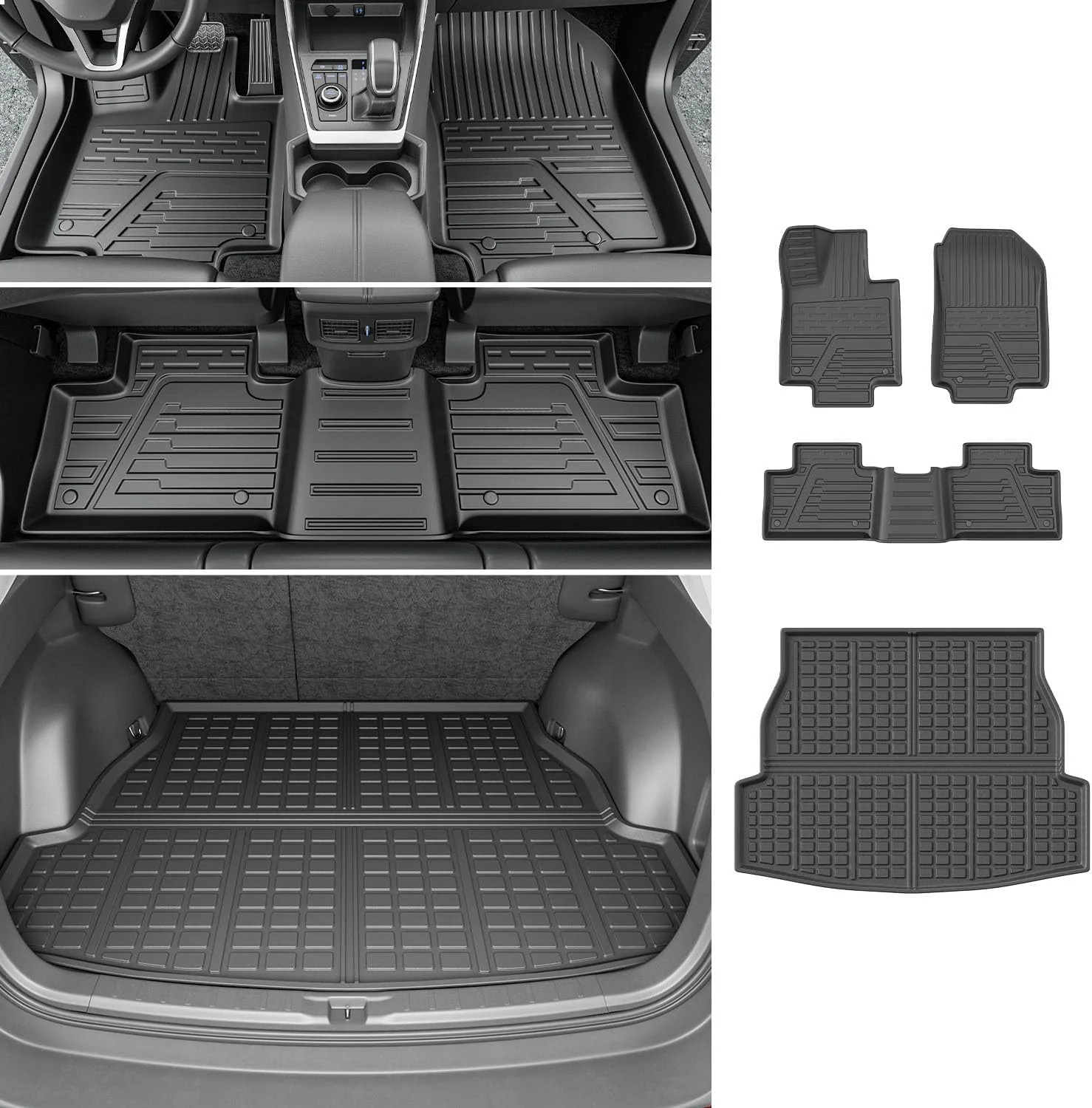 powoq Floor Mat Compatible with 2019 2020 2021 2022 2023 2024 2025 Toyota RAV4 T