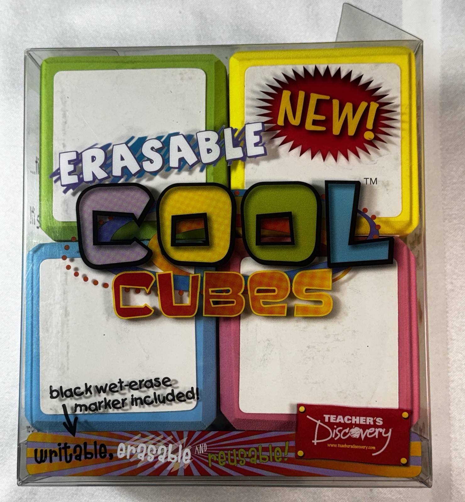 Four Sets Dry-Erase Erasable Cool Cubes Classroom Foam Learning Aids