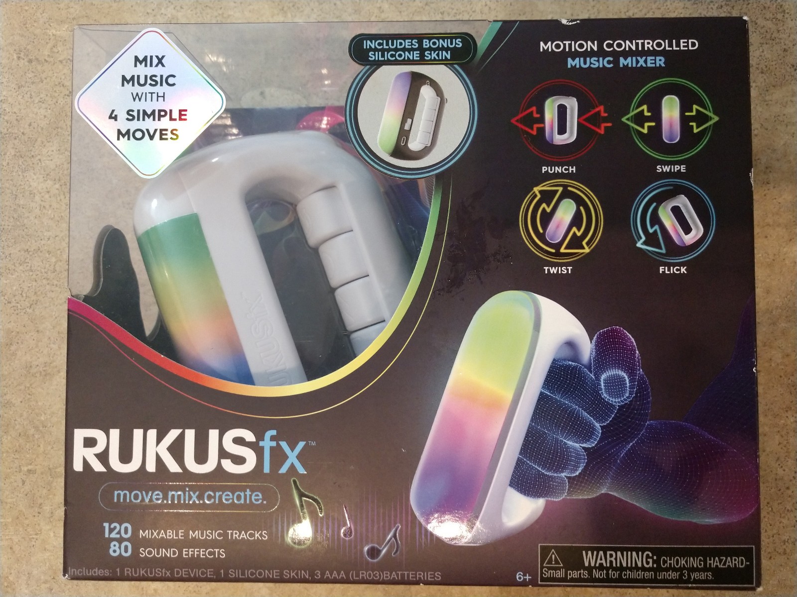 Just Play Rukus FX Handheld Electronic Game White Motion Controlled Music Mixer