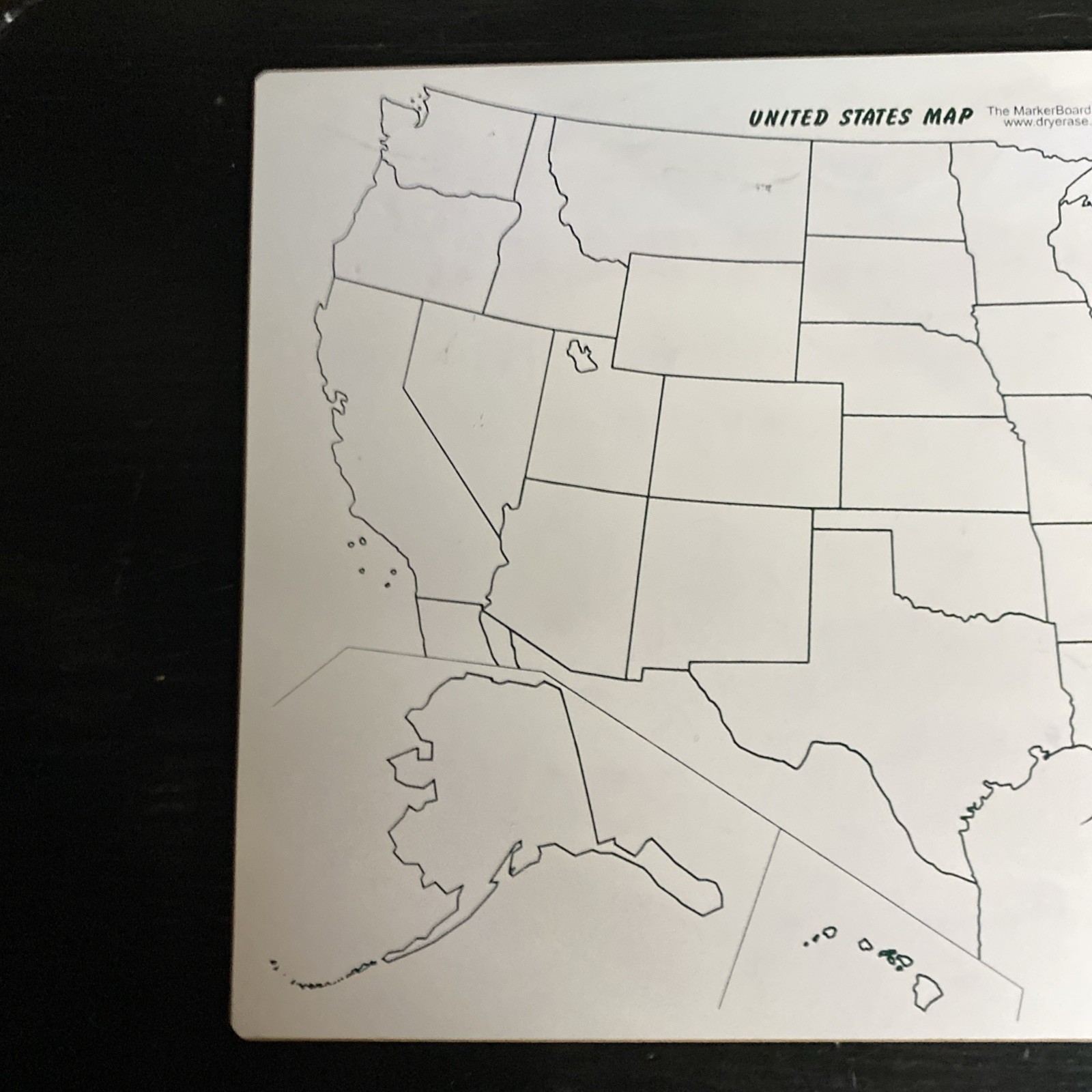United States Map Dry Erase Board