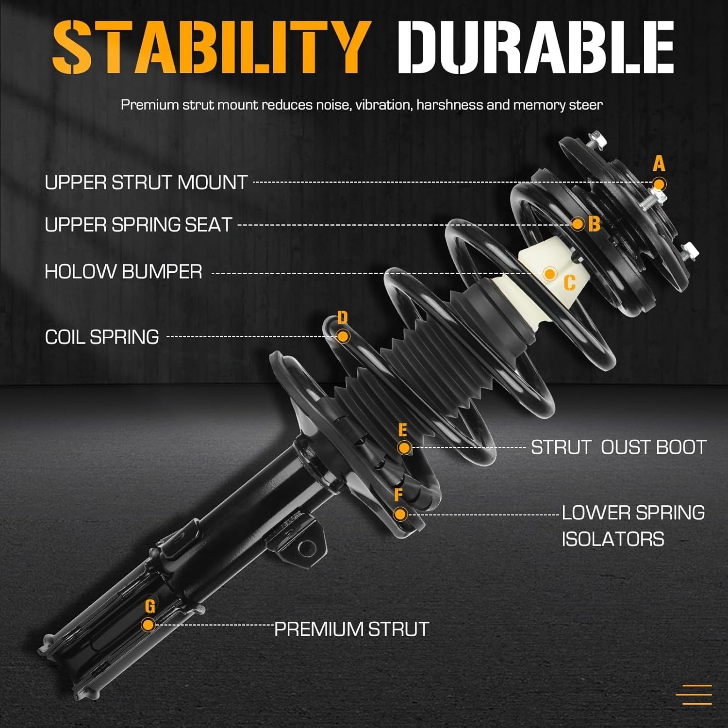 Front Left and Right Complete Strut Spring Shock Absorber fit for Toyota Corolla
