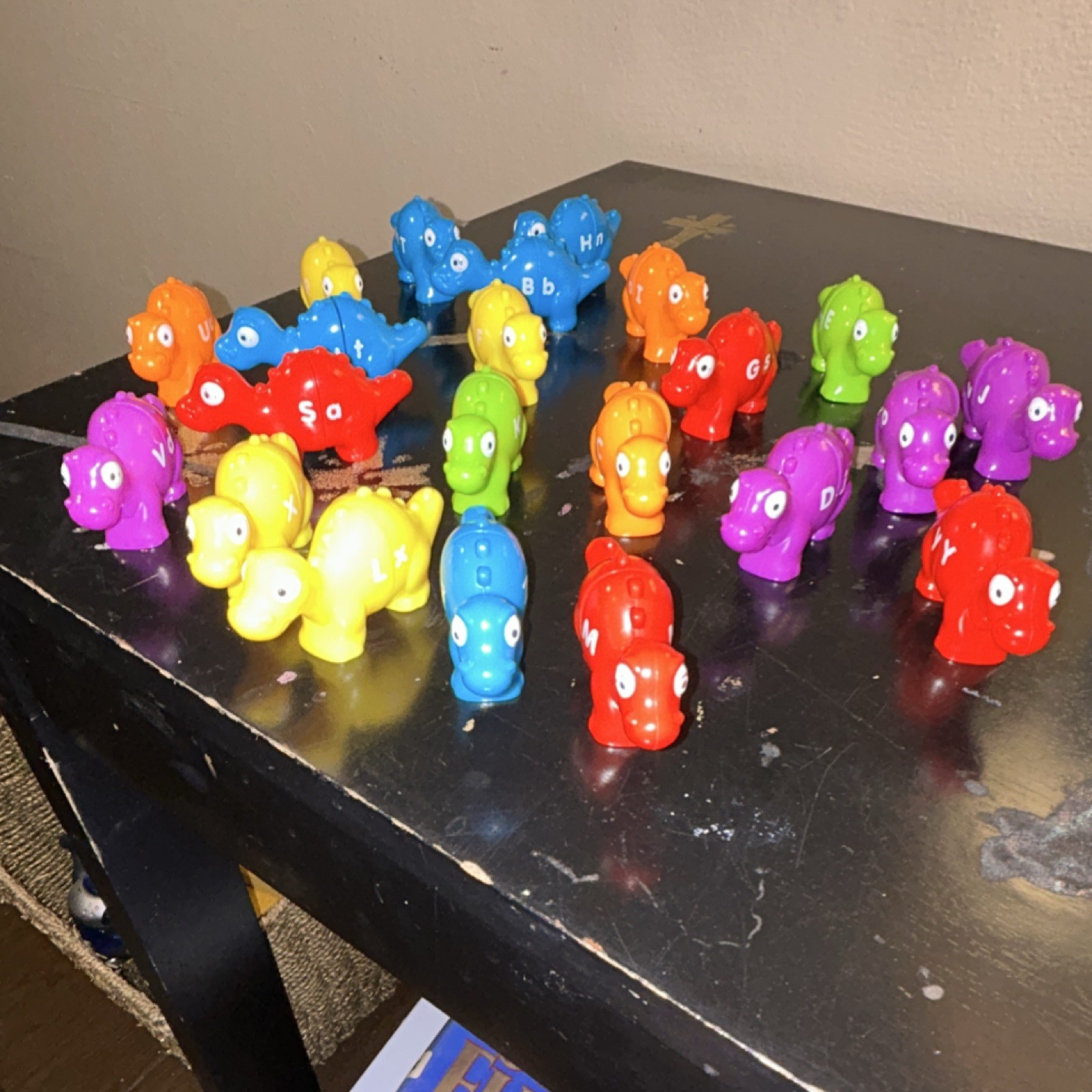 Alphabet Letter Dinosaur Figurine Lot, Multicolor Educational Toys Ages 3-7