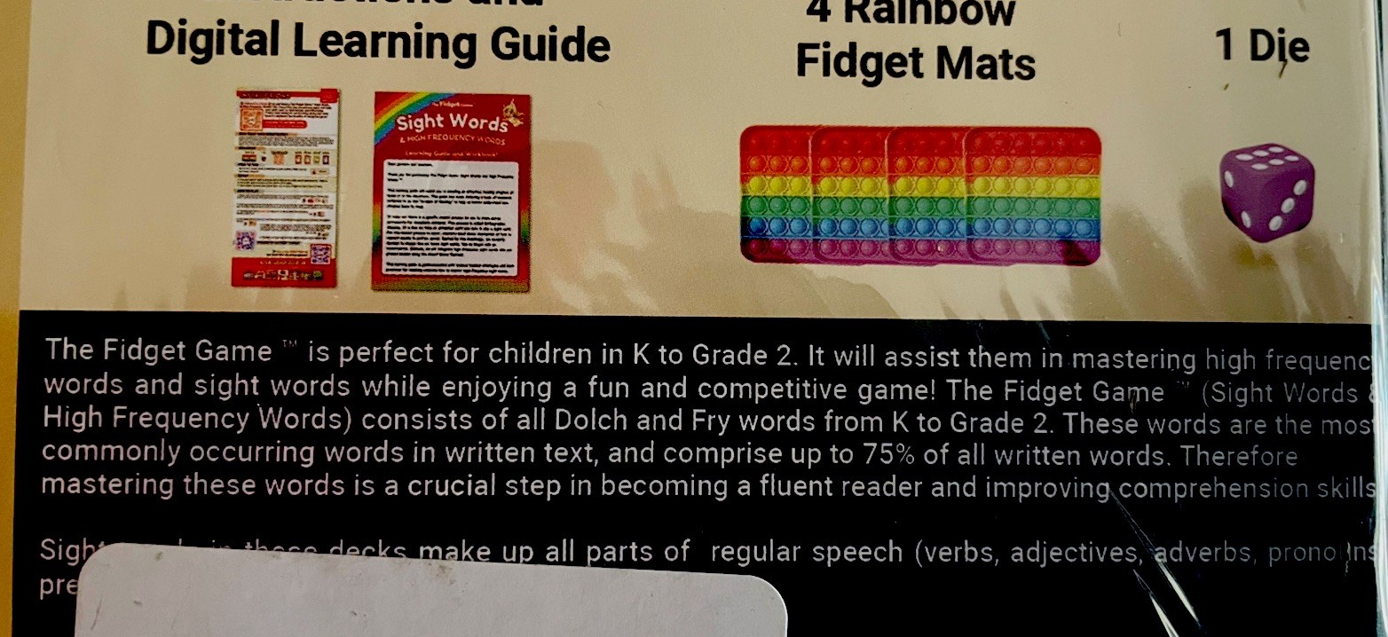 The Fidget Game – Sight Words & High Frequency Words – K to Grade 2 (New)