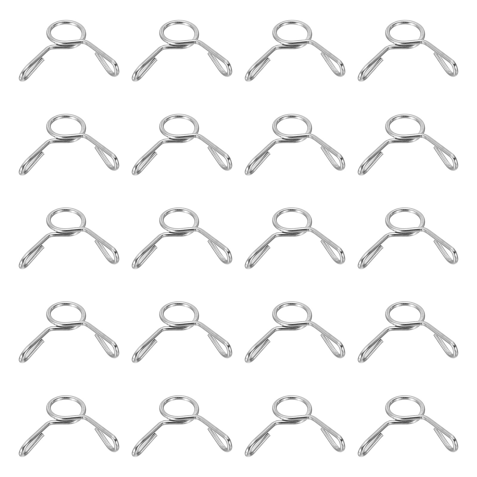 20Pcs 4.5mm ID 5.3mm OD Fuel Line Hose Clips Spring Clips Clamps Silver