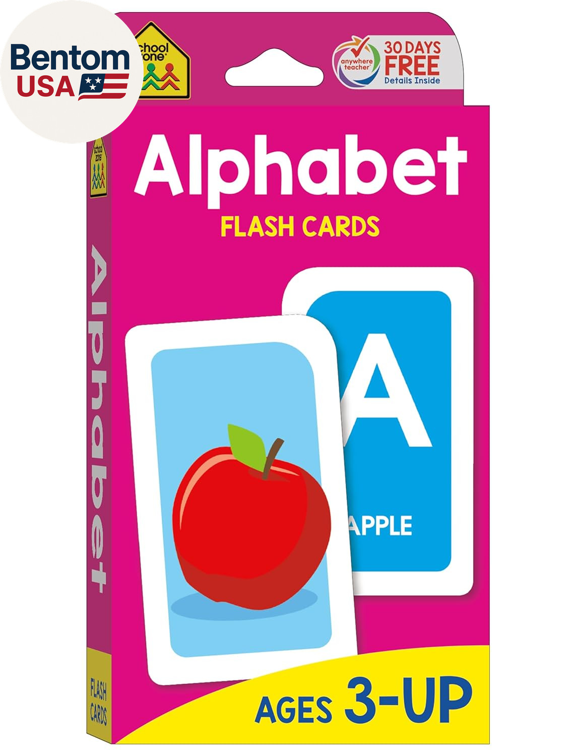 School Zone Alphabet Flash Cards: 56 Cards, Toddler, Preschool, Learn the Abc’S,