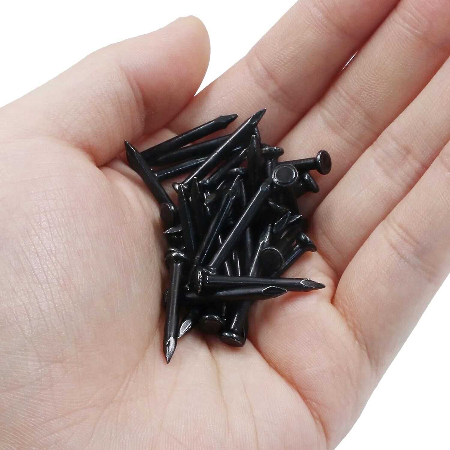 Hordion 100pcs Hardware Nails 1 inch, Carbon Steel Point Tip Cement Nails