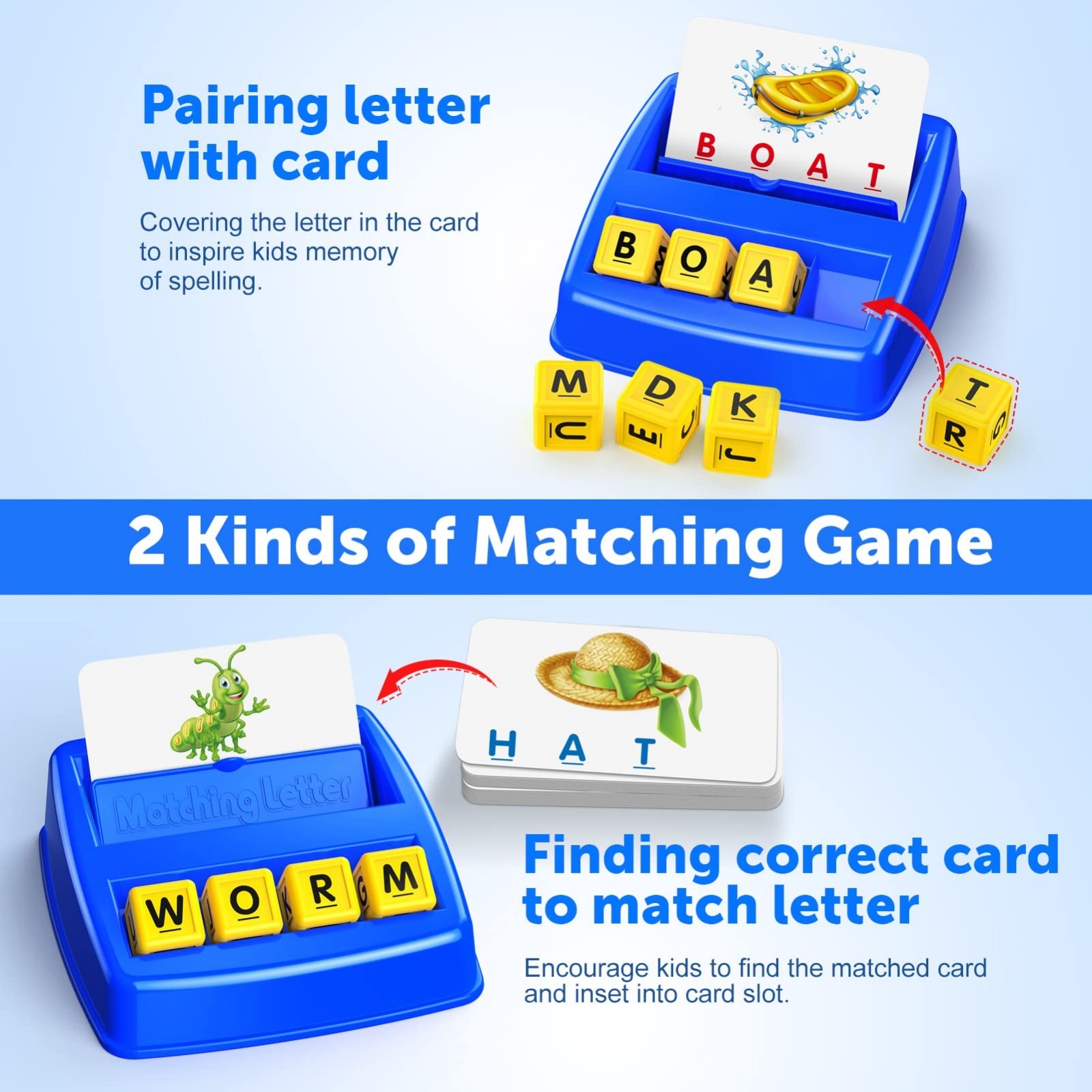 Educational Matching Letter Game for Kids 3-8, Fun Learning Toys, Birthday & Eas