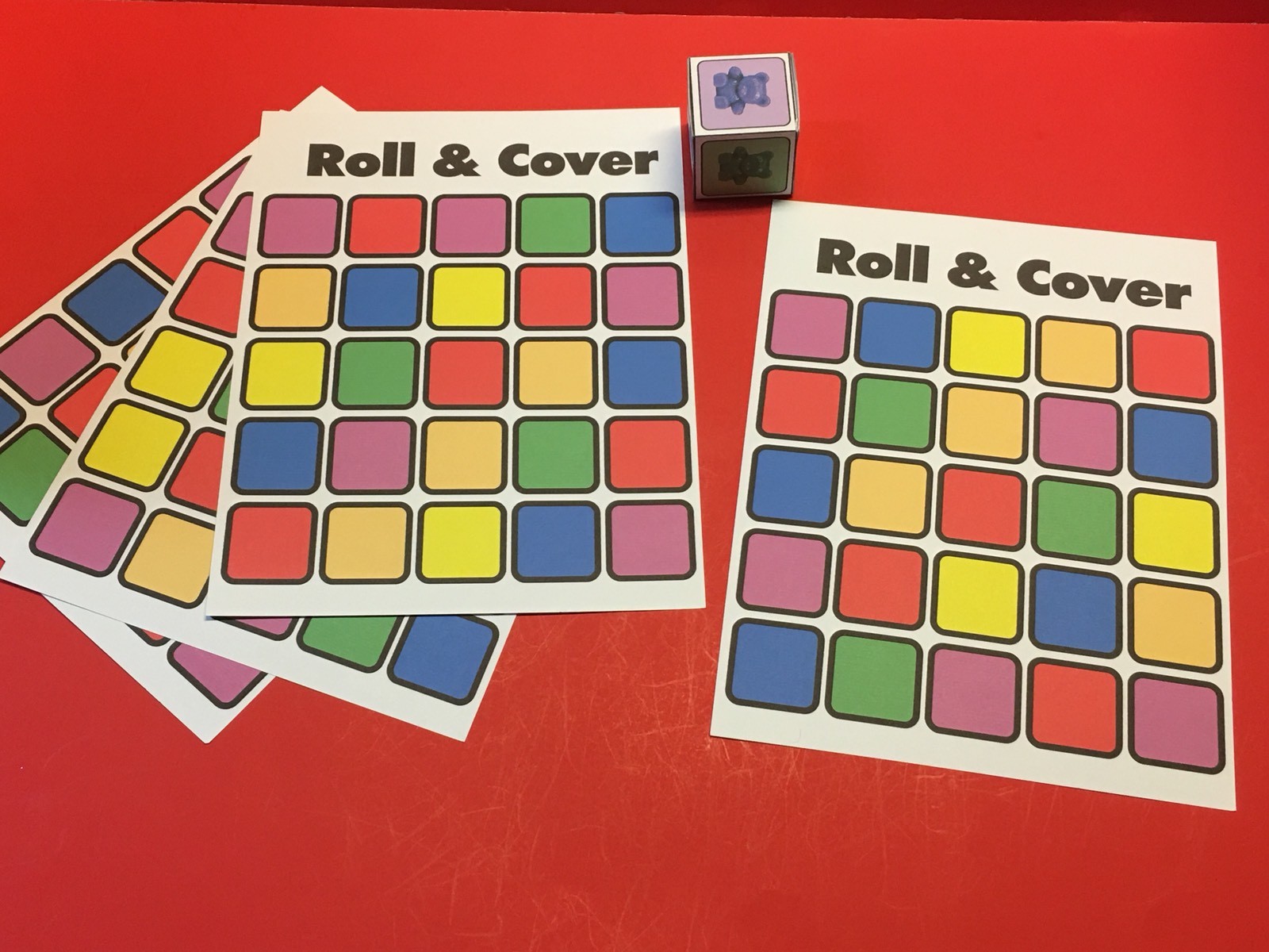 Bears Roll & Cover Game (4 Players) – Laminated – Pre school Kindergarten