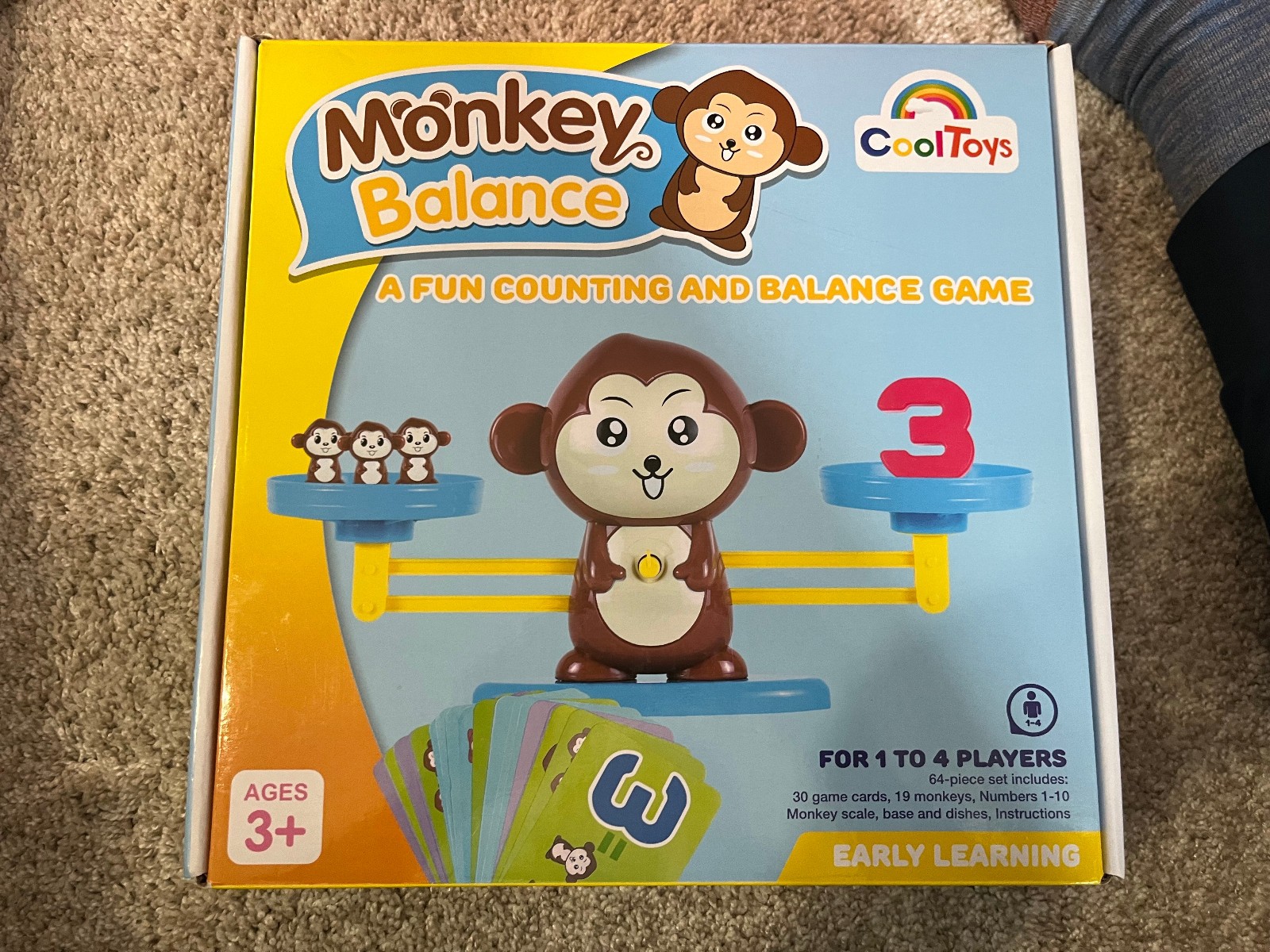 Monkey Balance Scale Toy, Number Counting Blocks Games, Montessori Math Games