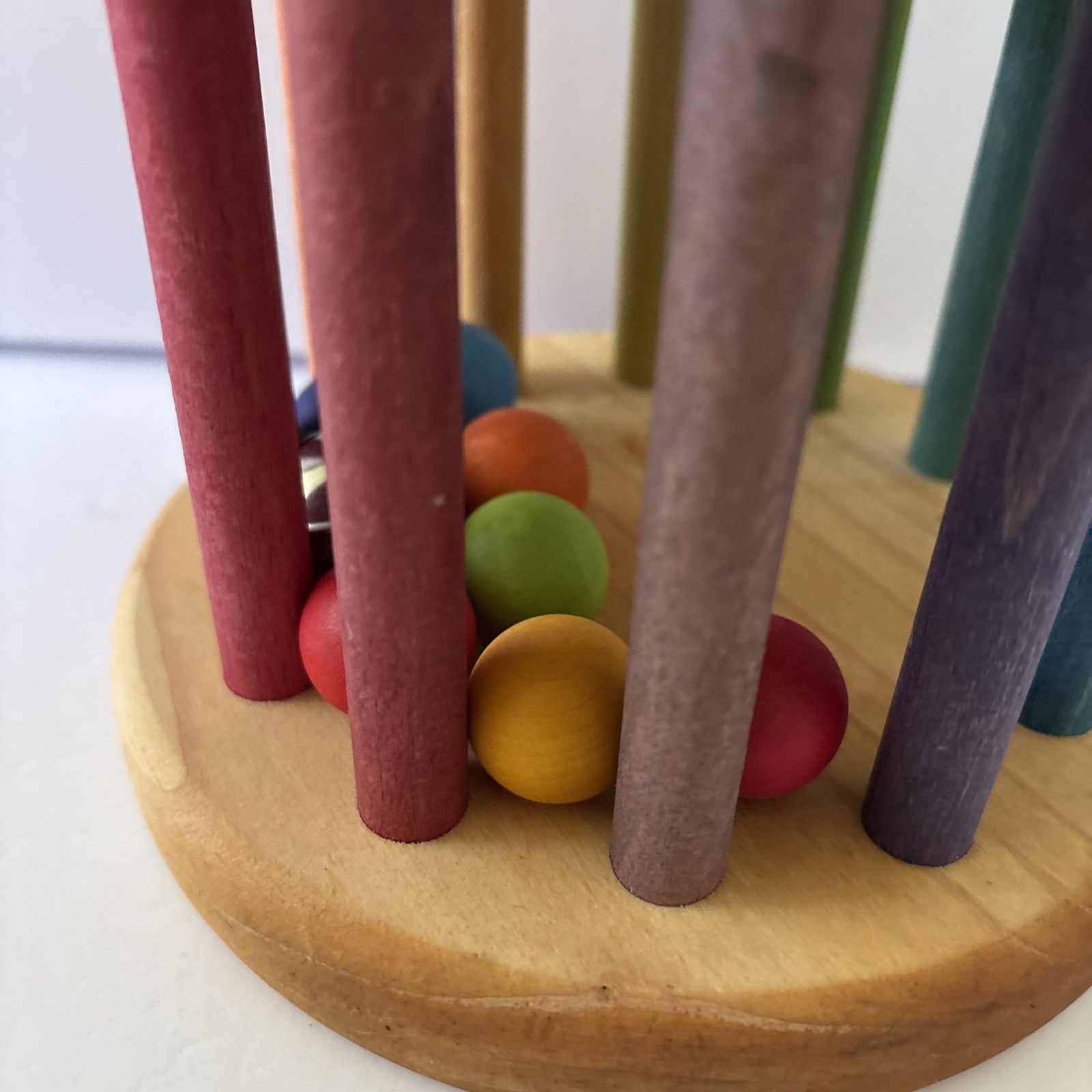 Grimm’s Spiel & Holz Wooden Rainbow Rolling Wheel Toy