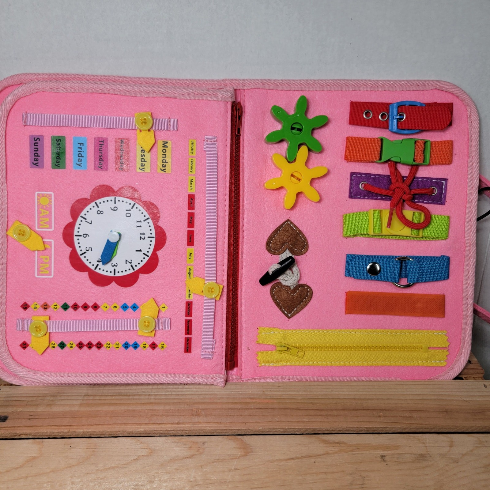 Winblo Toddler Busy Board – Montessori Toy for Basic Educational Learning Skills