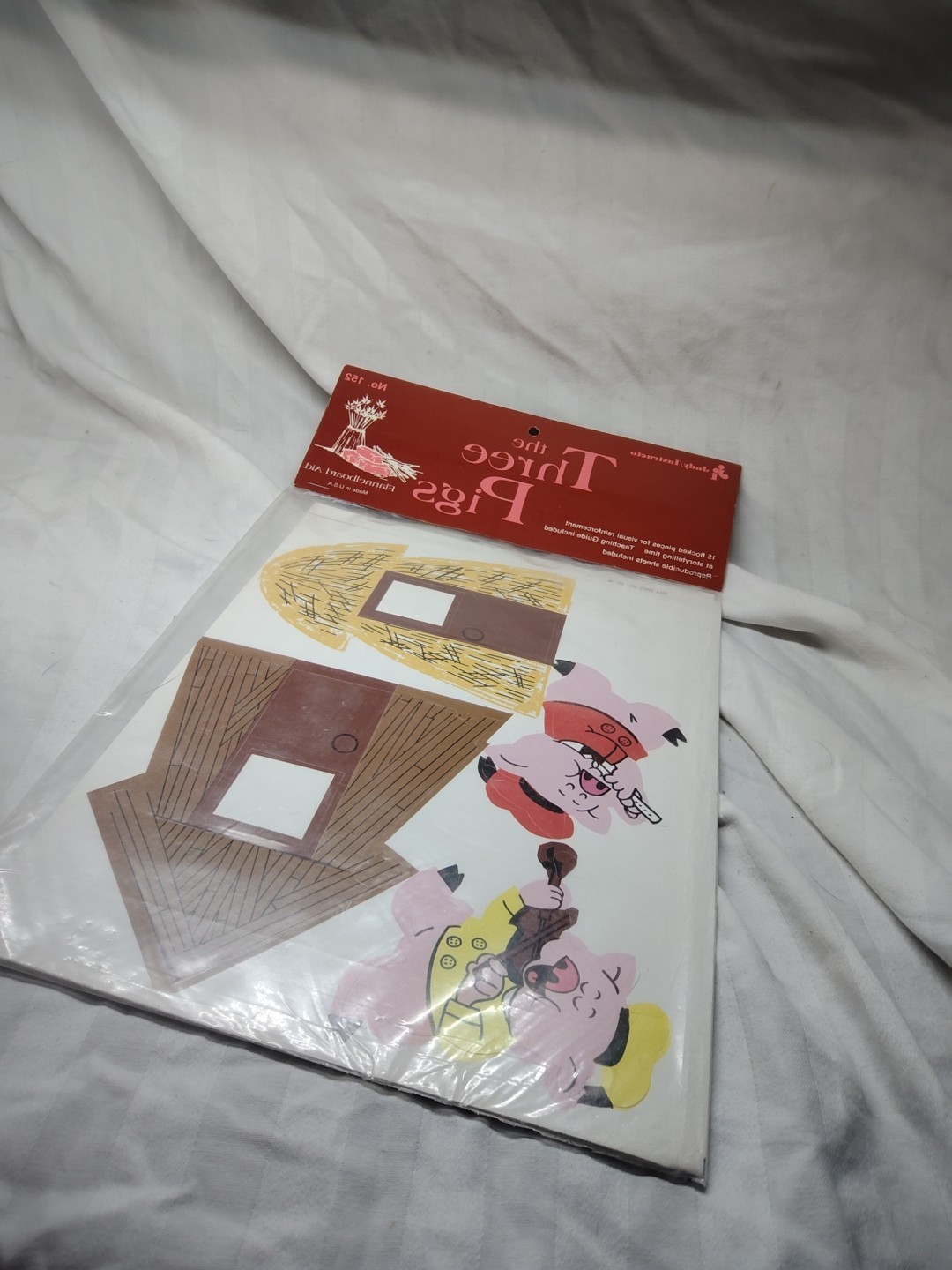 Judy Instructo The Three Pigs Flannel Board Set Vintage New 15 Pieces