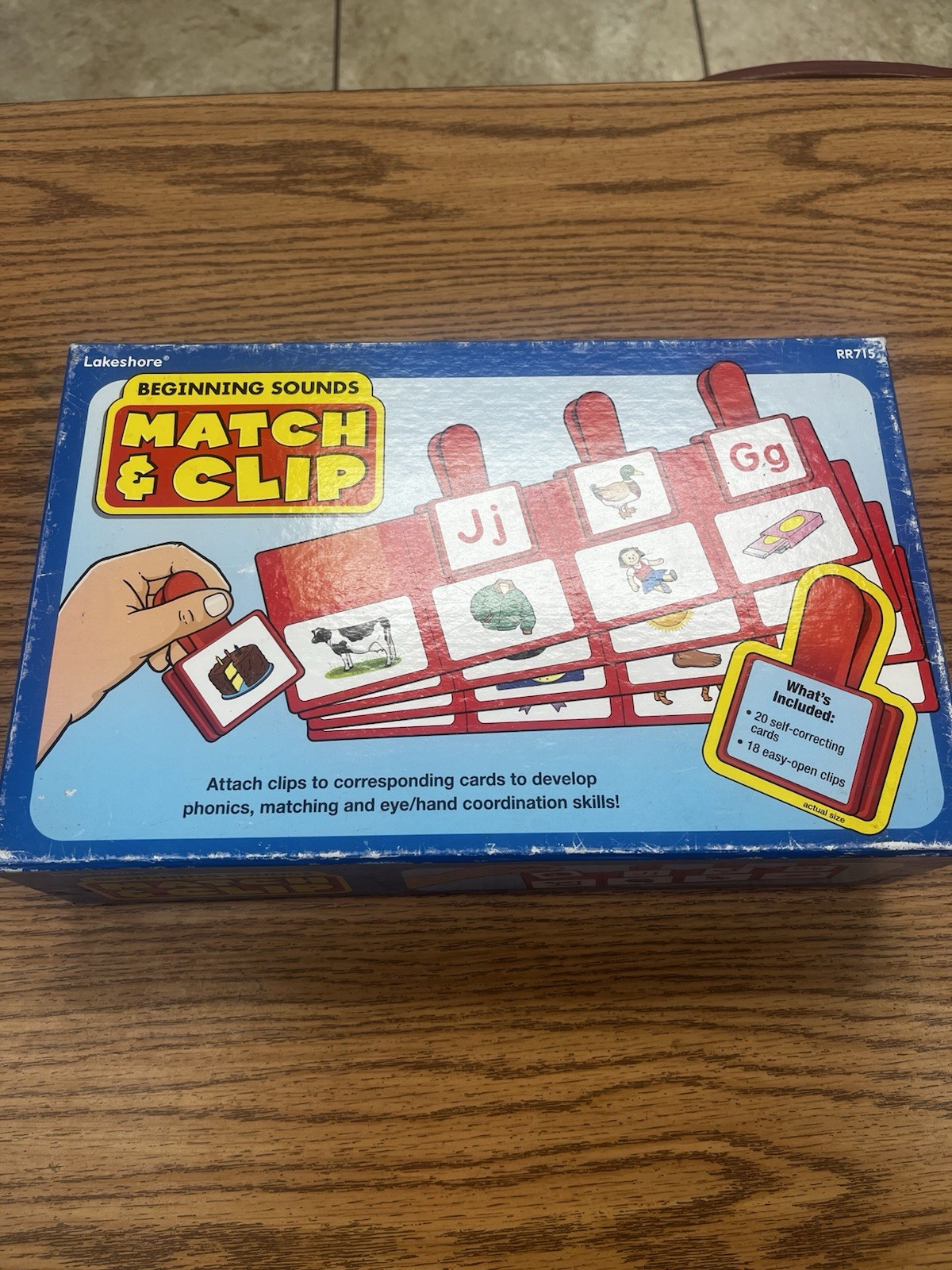 Lakeshore Match & Clip Beginning Sounds Reading Centers Complete Game Homeschool