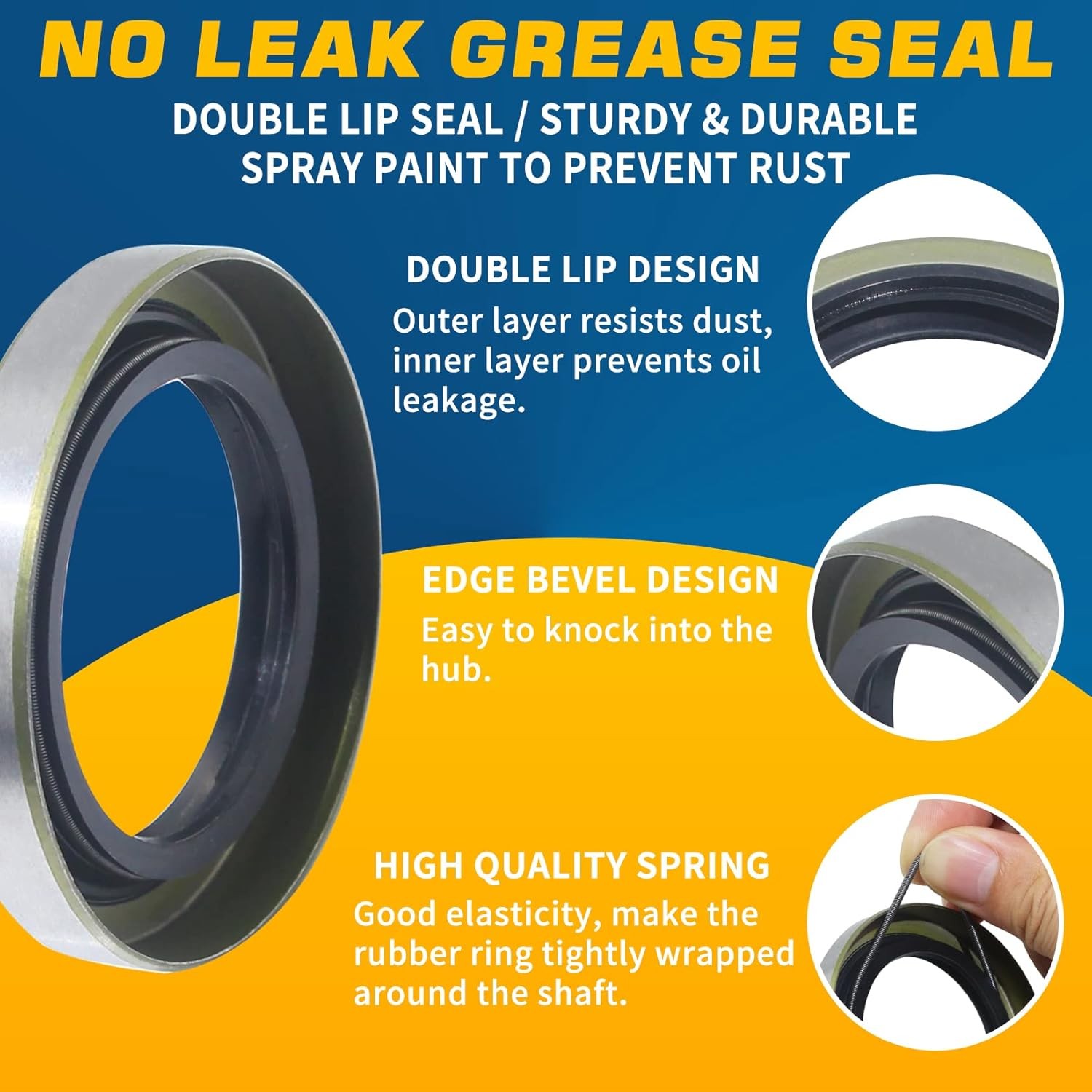 4Sets L68149 L44649 Trailer Axle Hub Bearings Kit with 171255TB Grease Seals, 1.