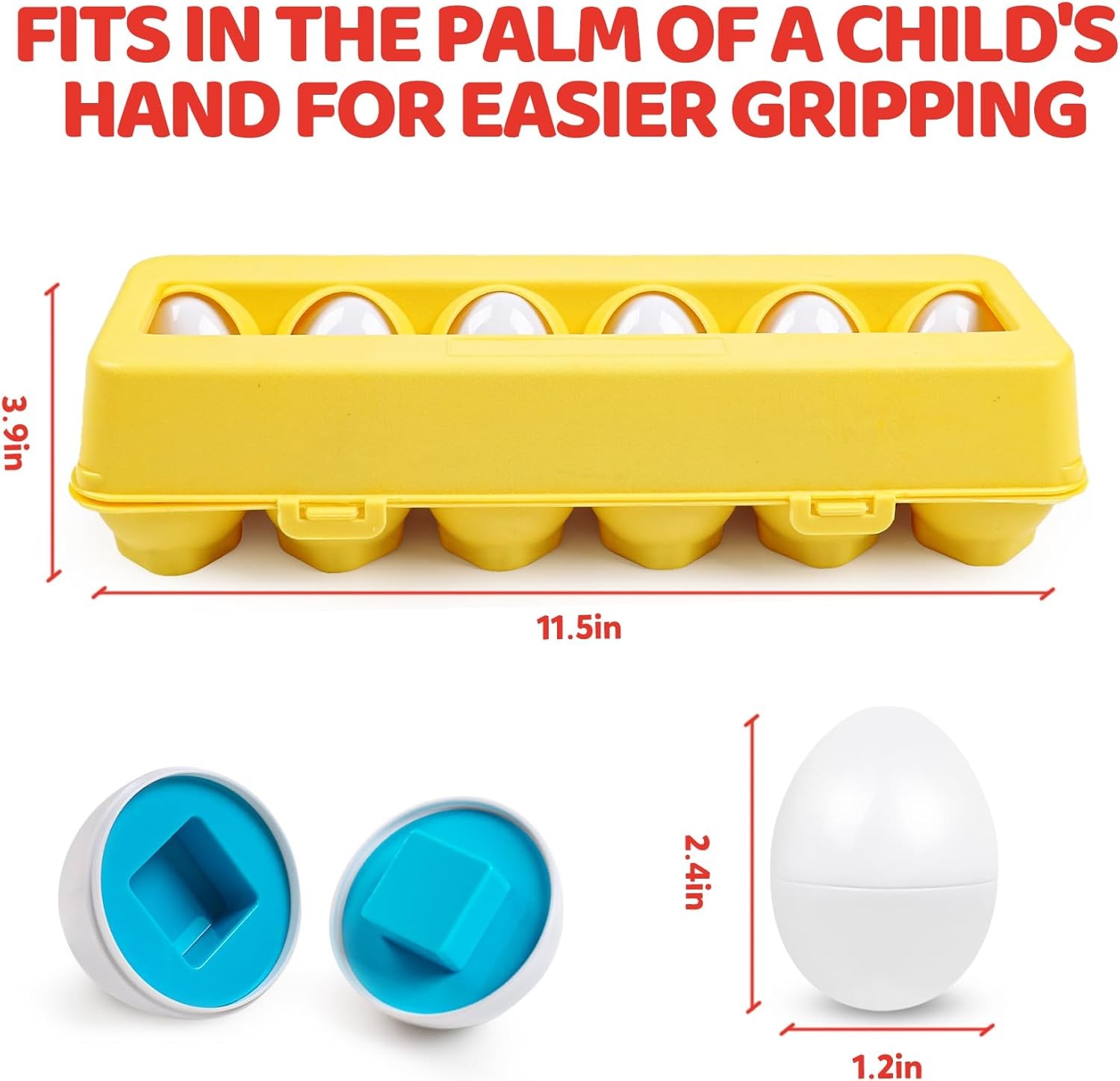 Toddler Eggs Toys,Montessori Geometric Egg Early Fine Motor Skills Learning Colo
