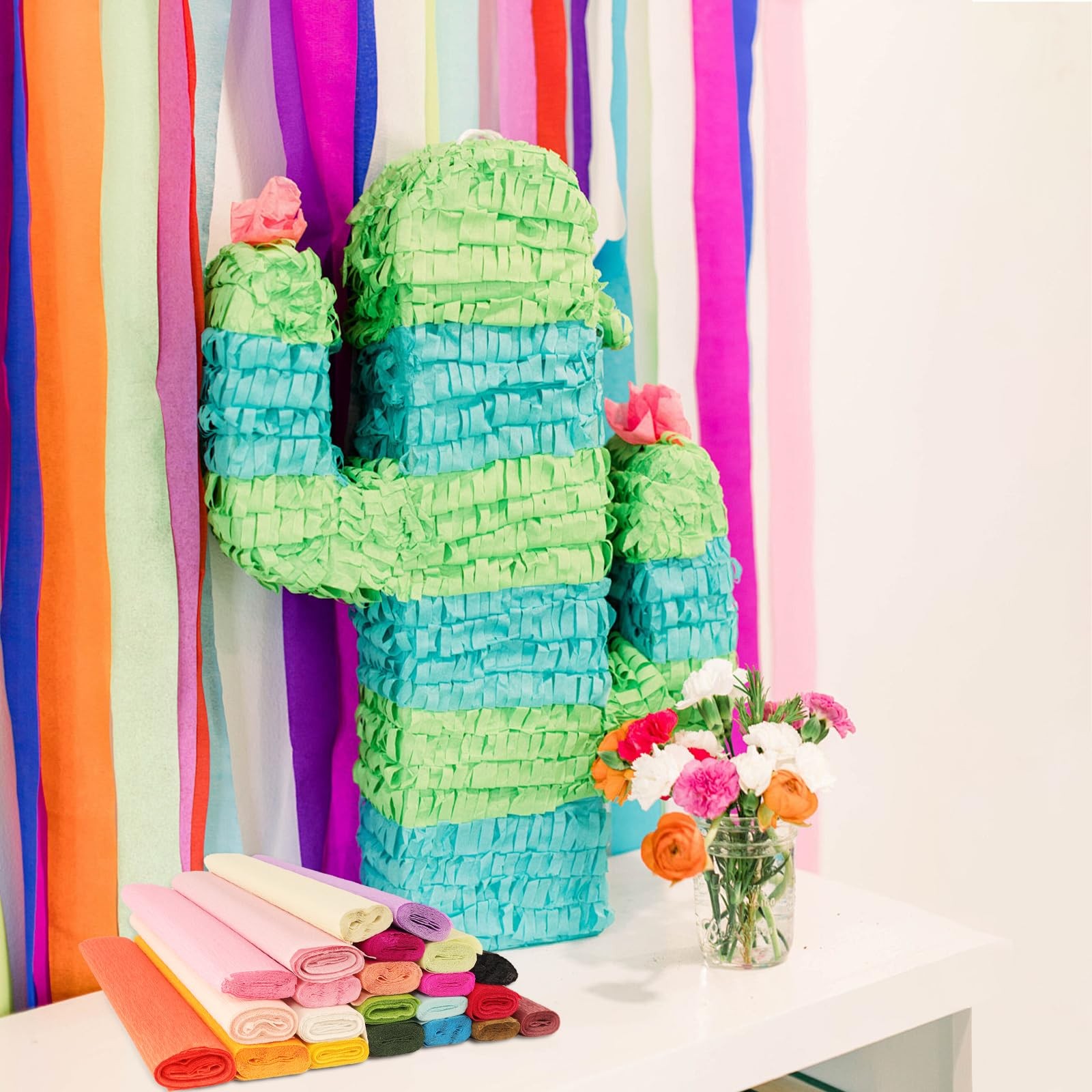 24 Colors Crepe Paper Rolls 10 x 98 Inch multicolored-24 paper