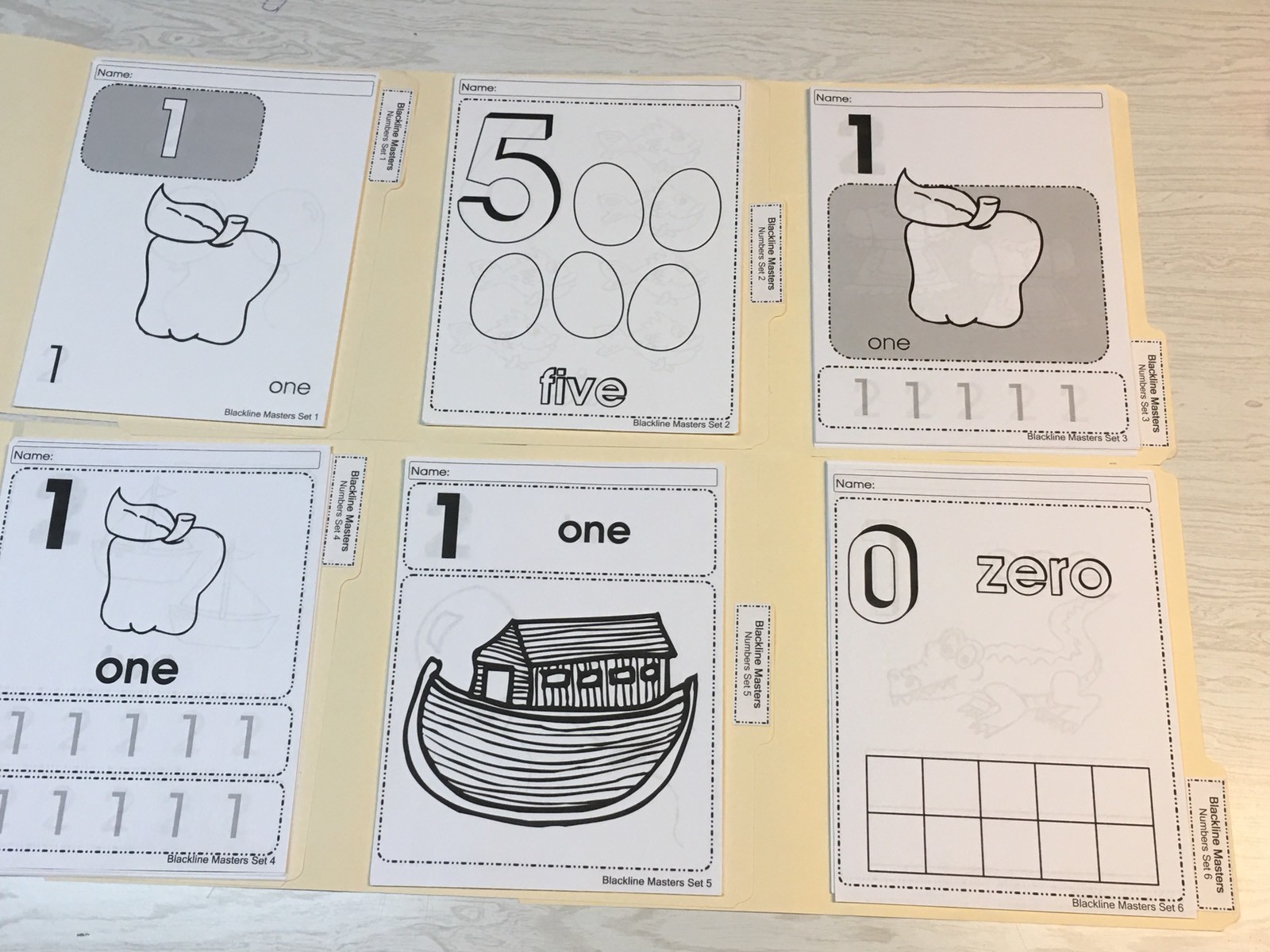 Printed Worksheets Numbers – 6 Folders -Pre-K Kindergarten Resource 150+ Pgs