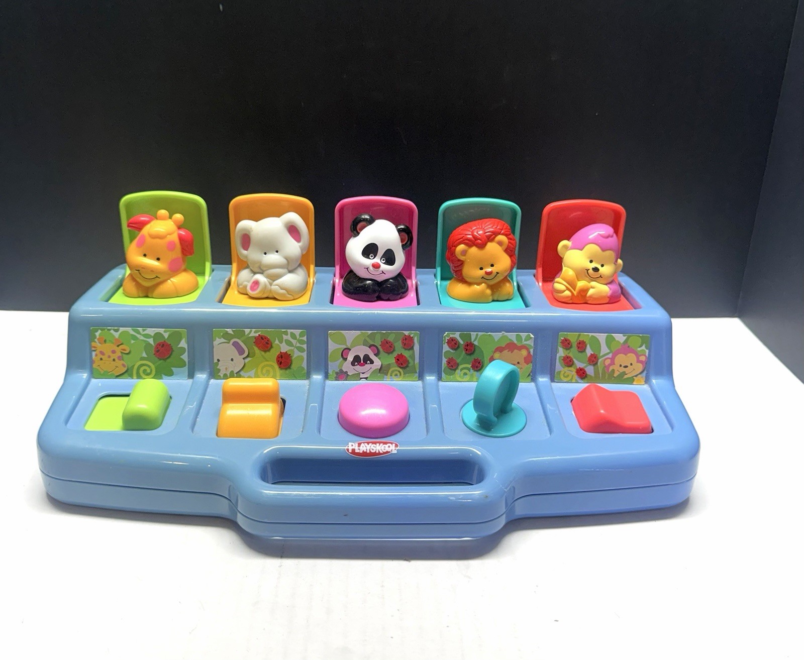 Vintage 1995 Playskool Poppin Pals Pop Up Jungle Animals Zoo Baby Toddler Toy
