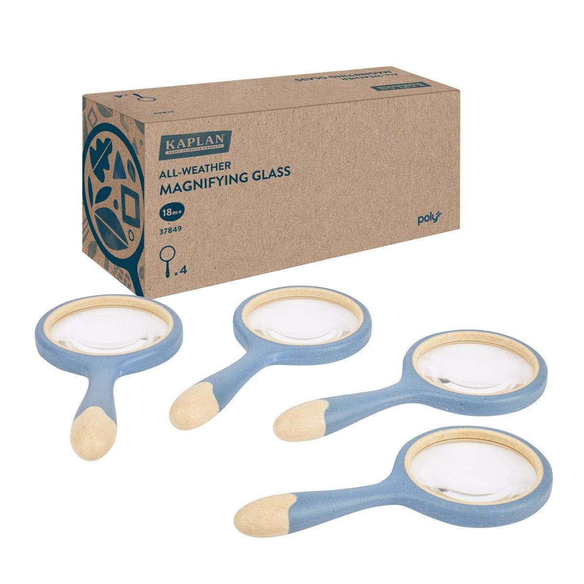 Kaplan Early Learning Set of 4 All-Weather Magnifying Glass