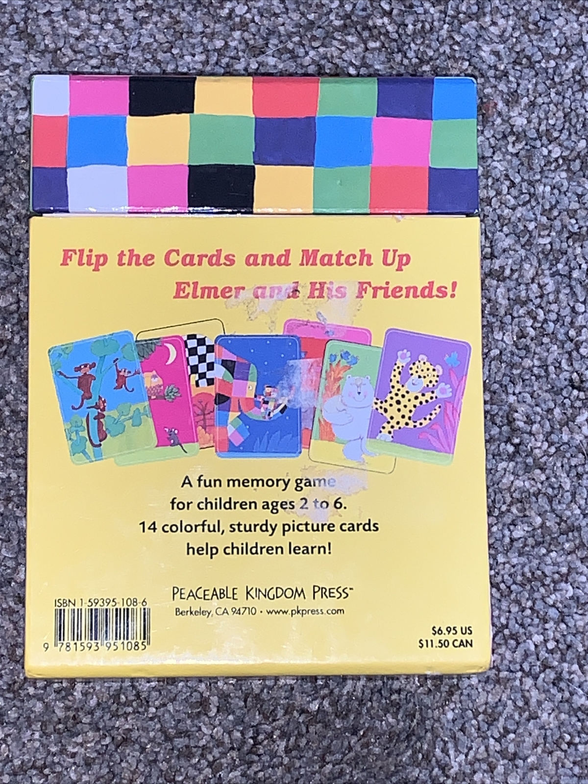 ELMER THE ELEPHANT Match-up Game Peaceable Kingdom Press