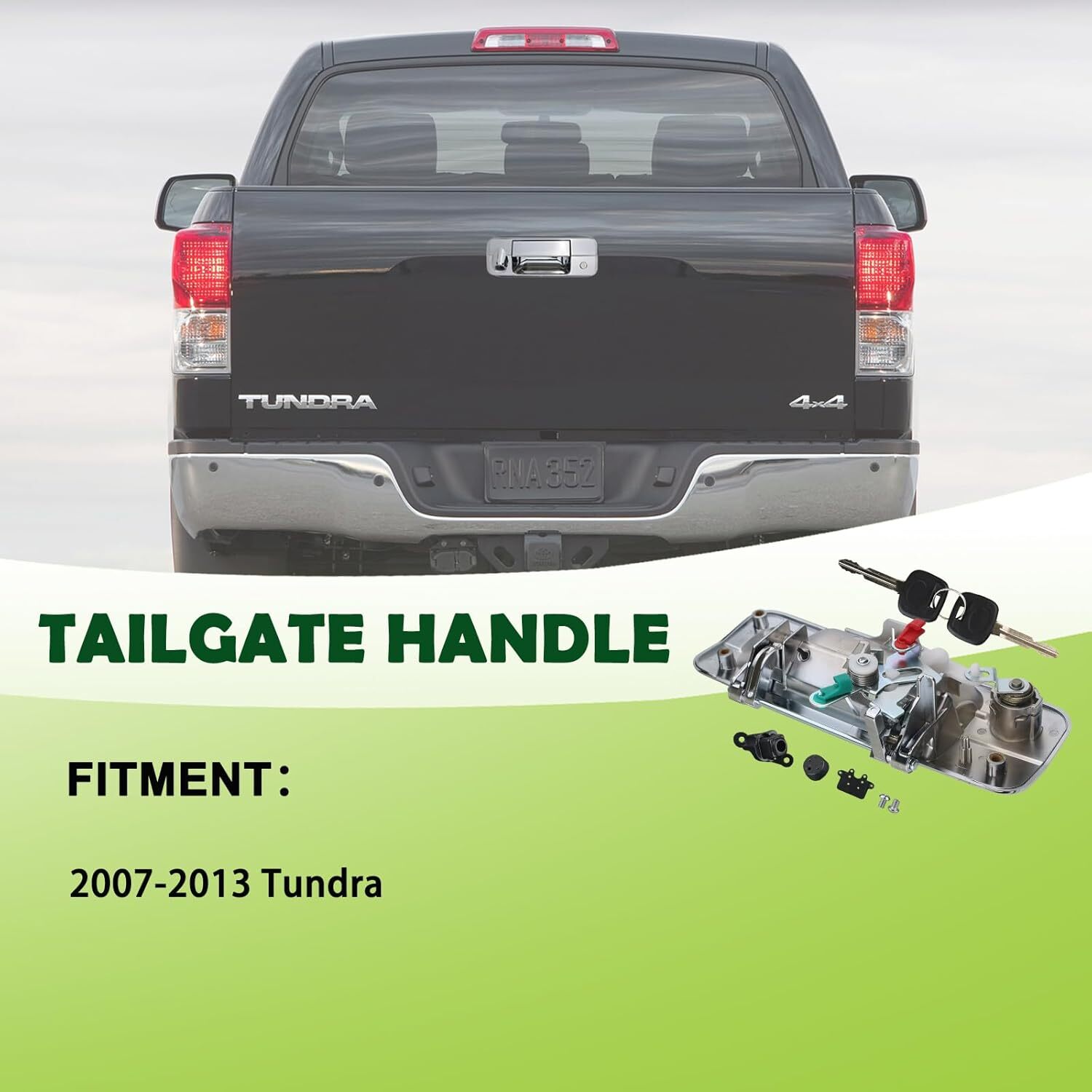 Chrome Tailgate Handle with Rear Camera Hole Liftgate Latch Handle with Key Lock
