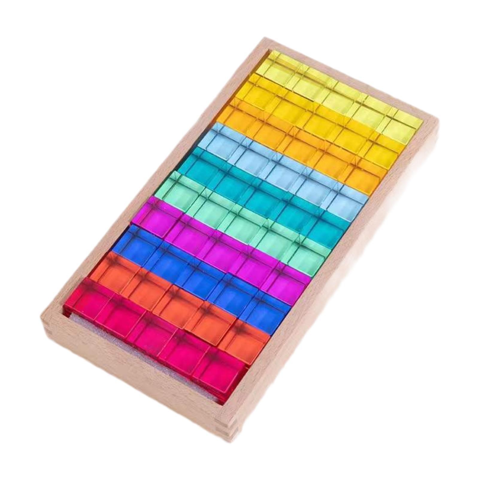 Rainbow Building Blocks Set Building Blocks Color Perception Montessori Toy