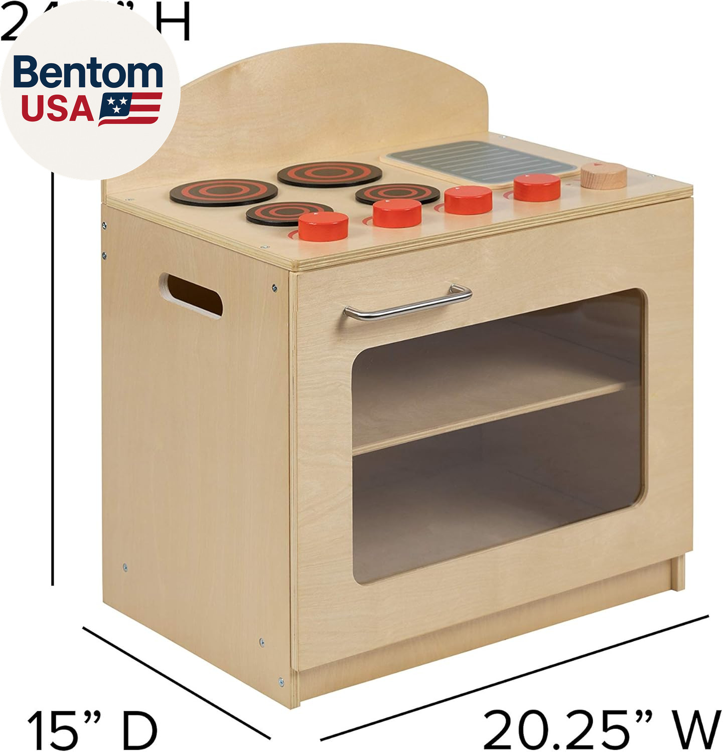 Children’S Wooden Kitchen Stove with Turnable Knobs for Commercial or Home Use