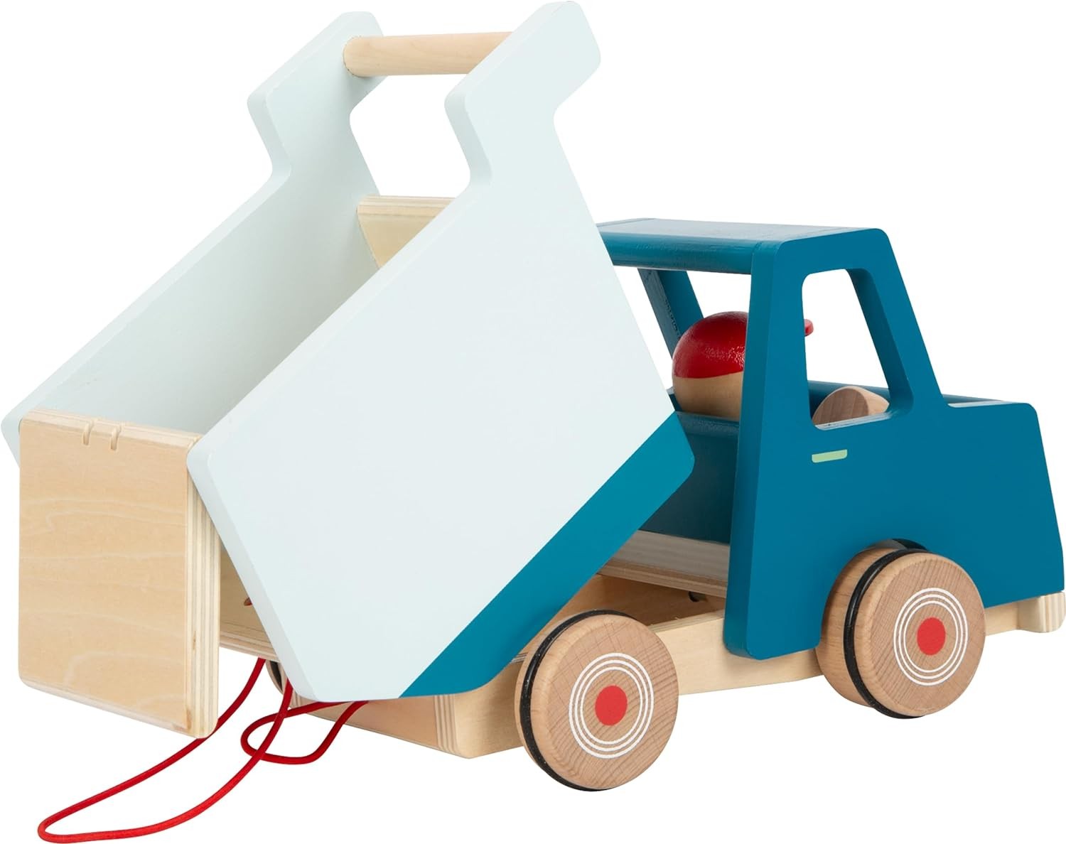 small foot Pull-Along Dump Truck Made of Wood, Motor Skills Toy and Baby Walker,