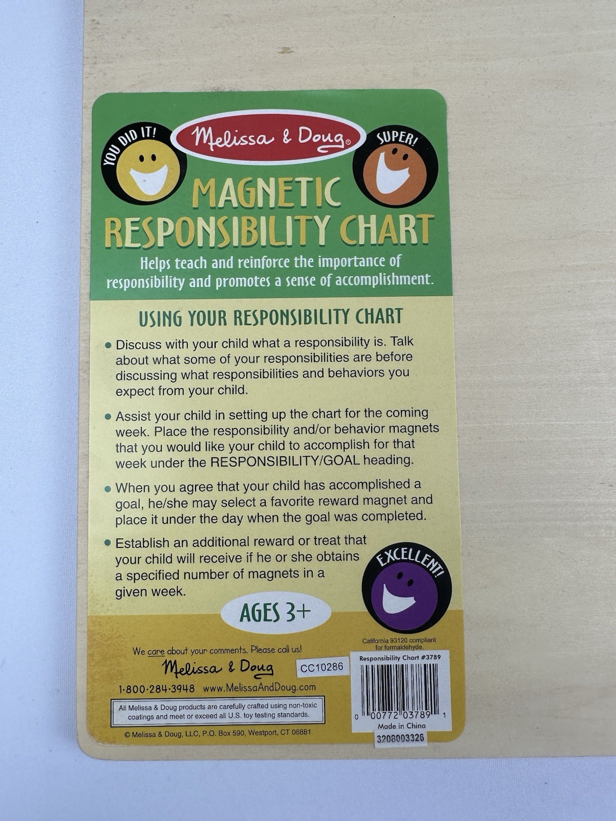 Melissa & Doug My Magnetic Responsibility Chart Child’s Wood Value & Chores