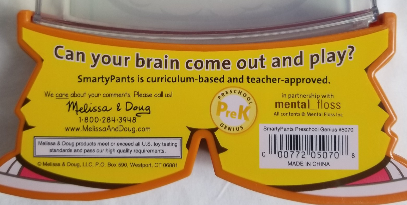 Smarty pants Preschool Melissa and Doug game
