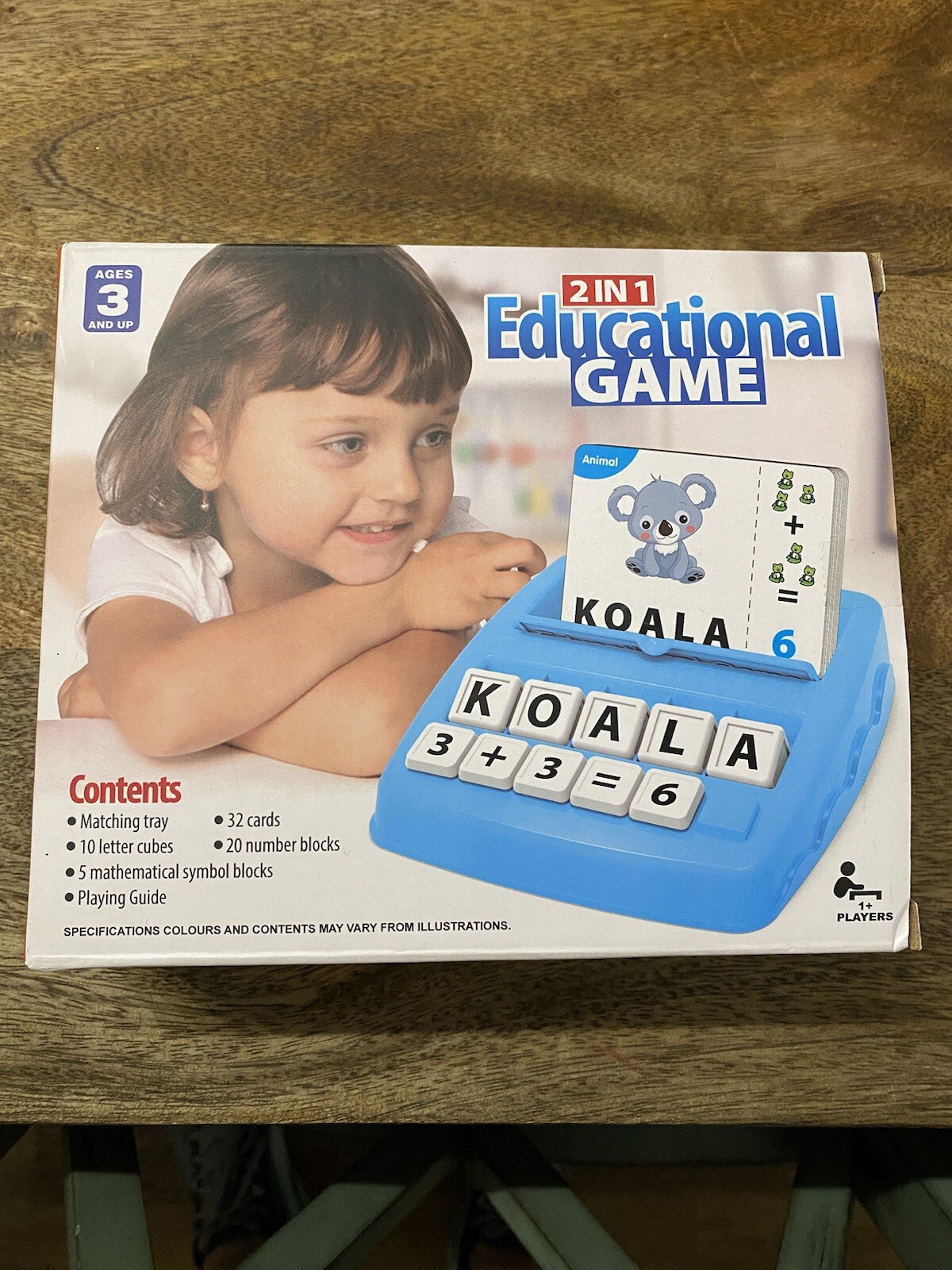 2 In 1 Educational Game Ages 3+ Math, Spelling, Reading, Identification