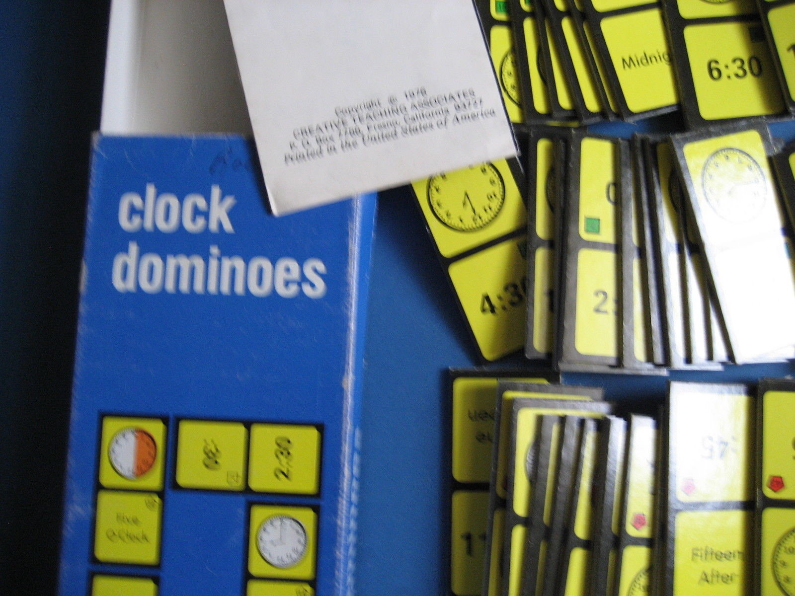 Vintage Clock Dominoes CREATIVE TEACHING ASSOCIATES 1976c COMPLETE Original Box