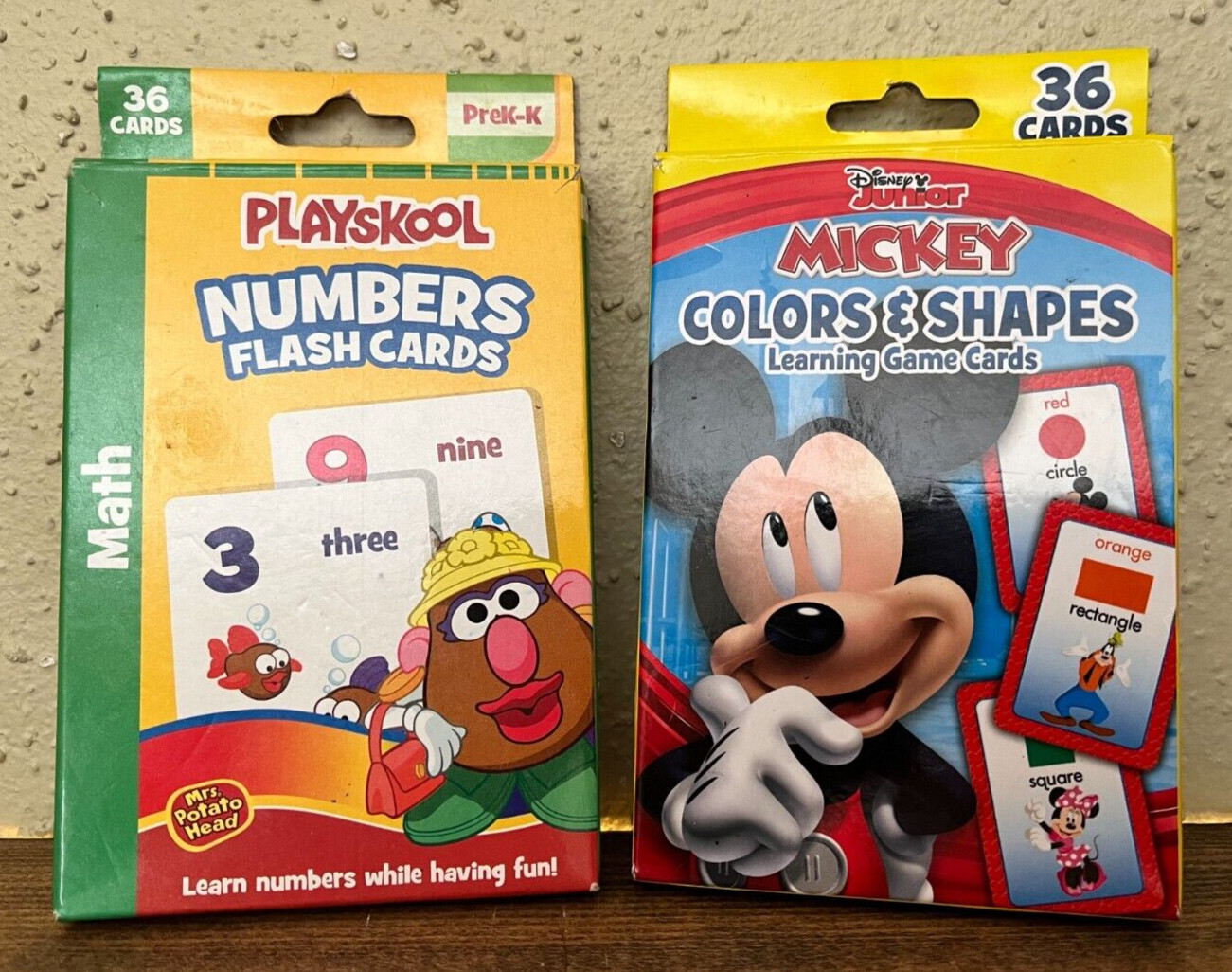 PLAYSKOOL & Mickey Mouse Flash Cards Learning sets Numbers & Colors & Shapes