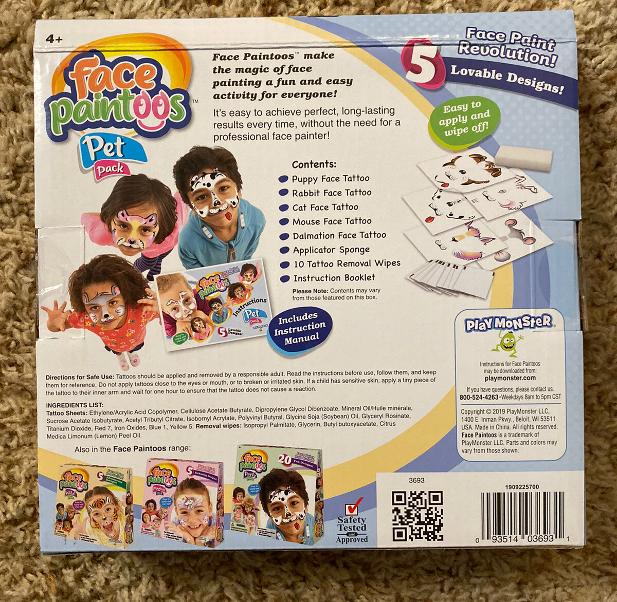 Face Paintoos Pet Pack! Great For Birthdays & Halloween!