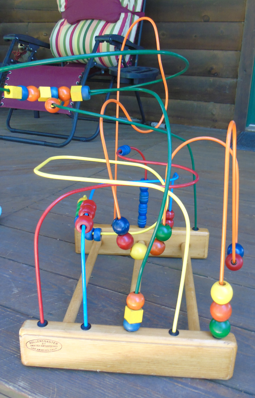Vintage Metal Wood Anatex Rollercoaster Bead Maze Large Educational Activity Toy