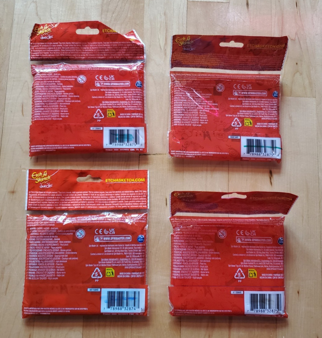 Spin Master Etch A Sketch Doodle – Mini Travel Drawing Toy, Lightweight Lot of 4
