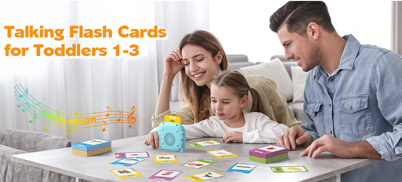 Talking Flash Cards for Toddlers 1-4 Year Olds, Montessori Language 224 WORDS