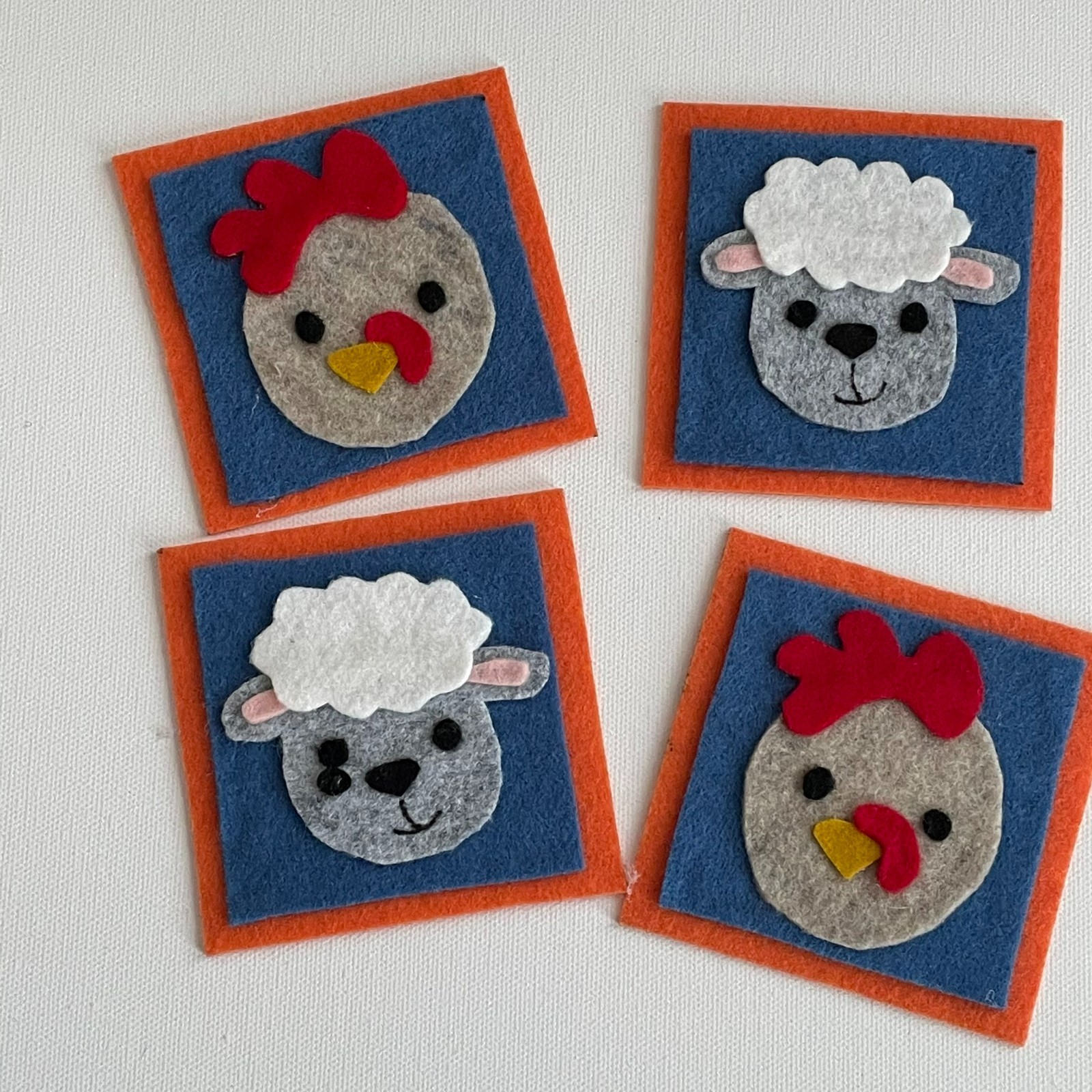 Farm Animal Match Game Felt Sample Set for Felt or Flannel Board Play