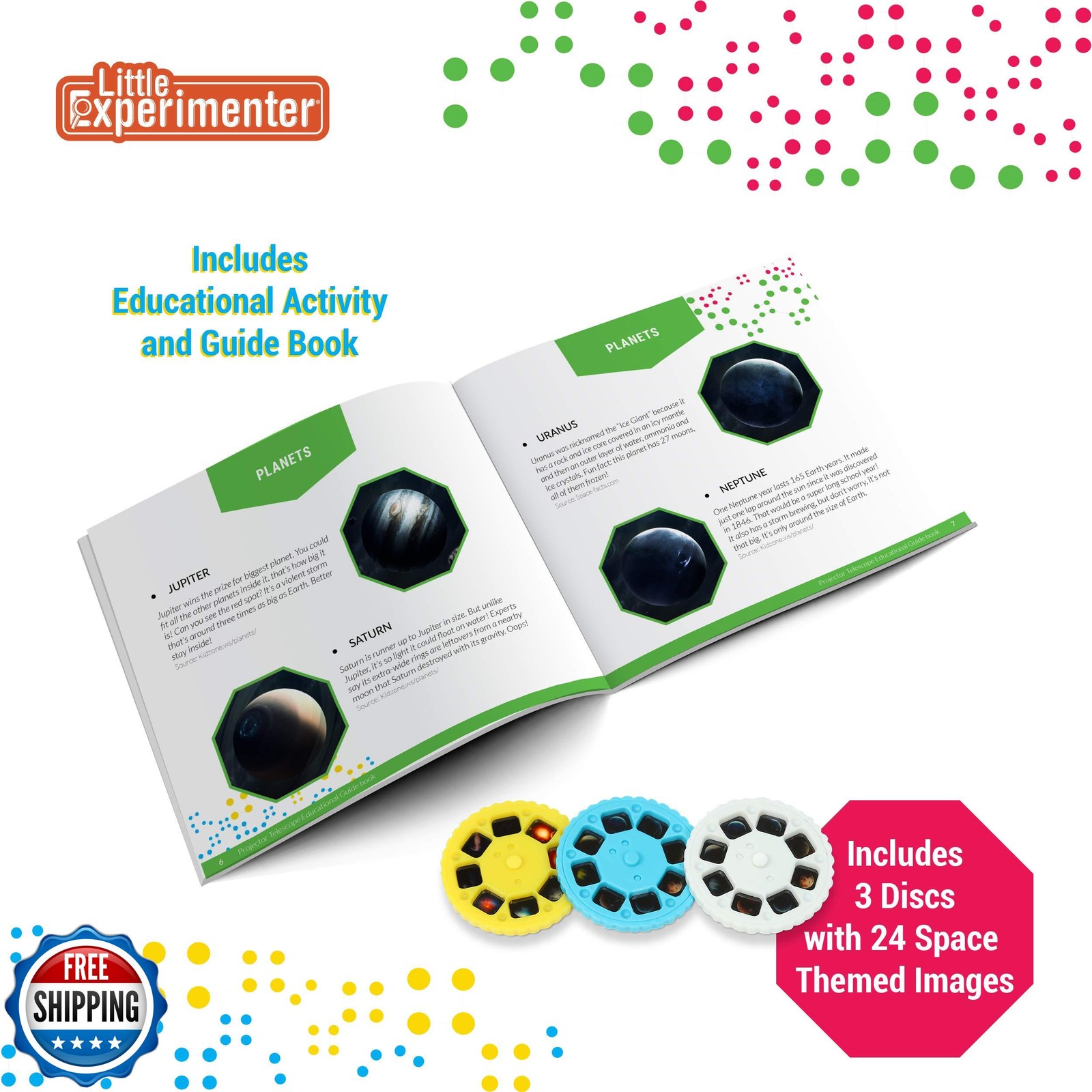 Little Experimenter Projector Telescope for Kids, Children’s Telescopes and 2