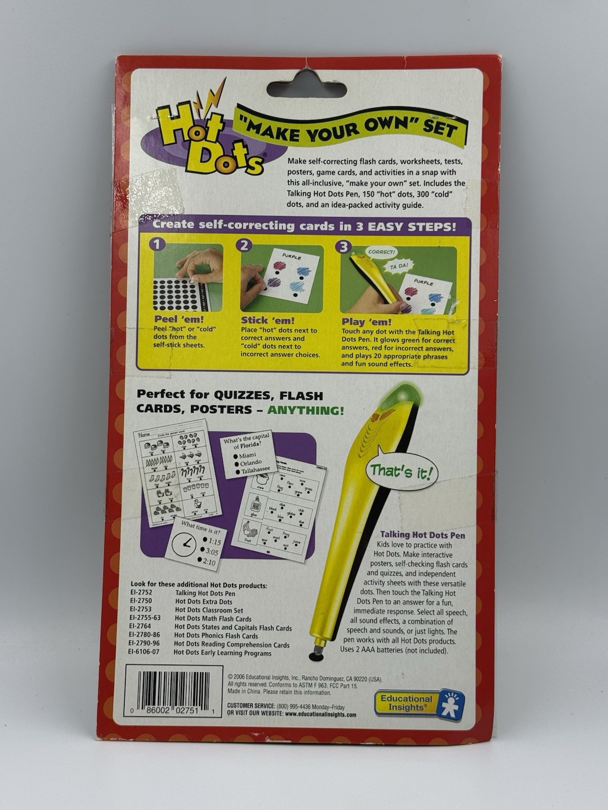 VTG Hot Dots The Talking Pen Posters Flash Cards Stickers 2006 Make Your Own Set