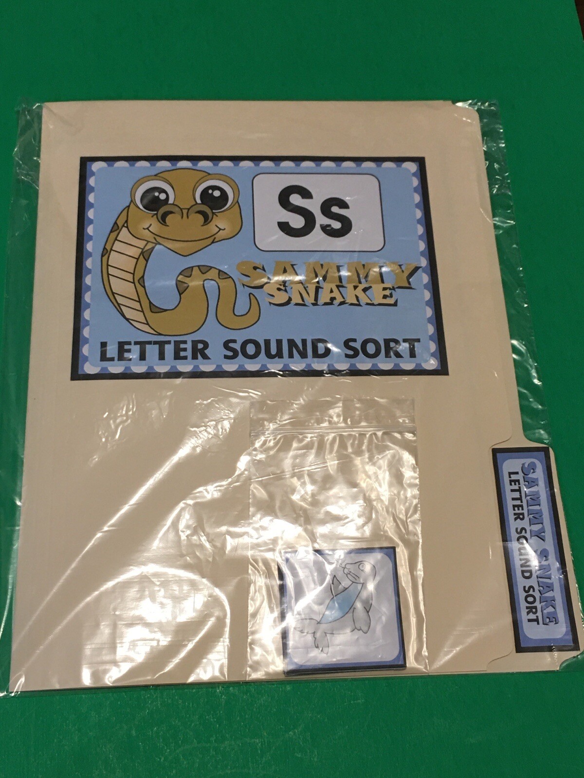 Sammy Snake – Letter Ss – DIY File Folder game – Printed / Uncut