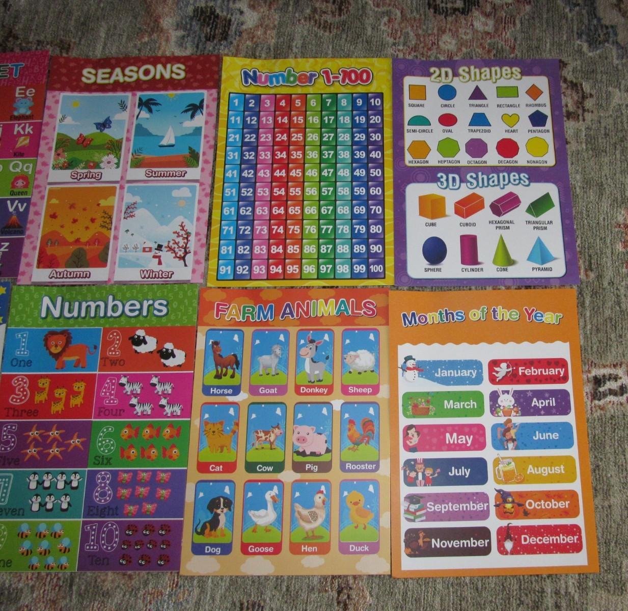 Preschool Educational Learning 11″ x 15.75″ Lot of 10 Posters
