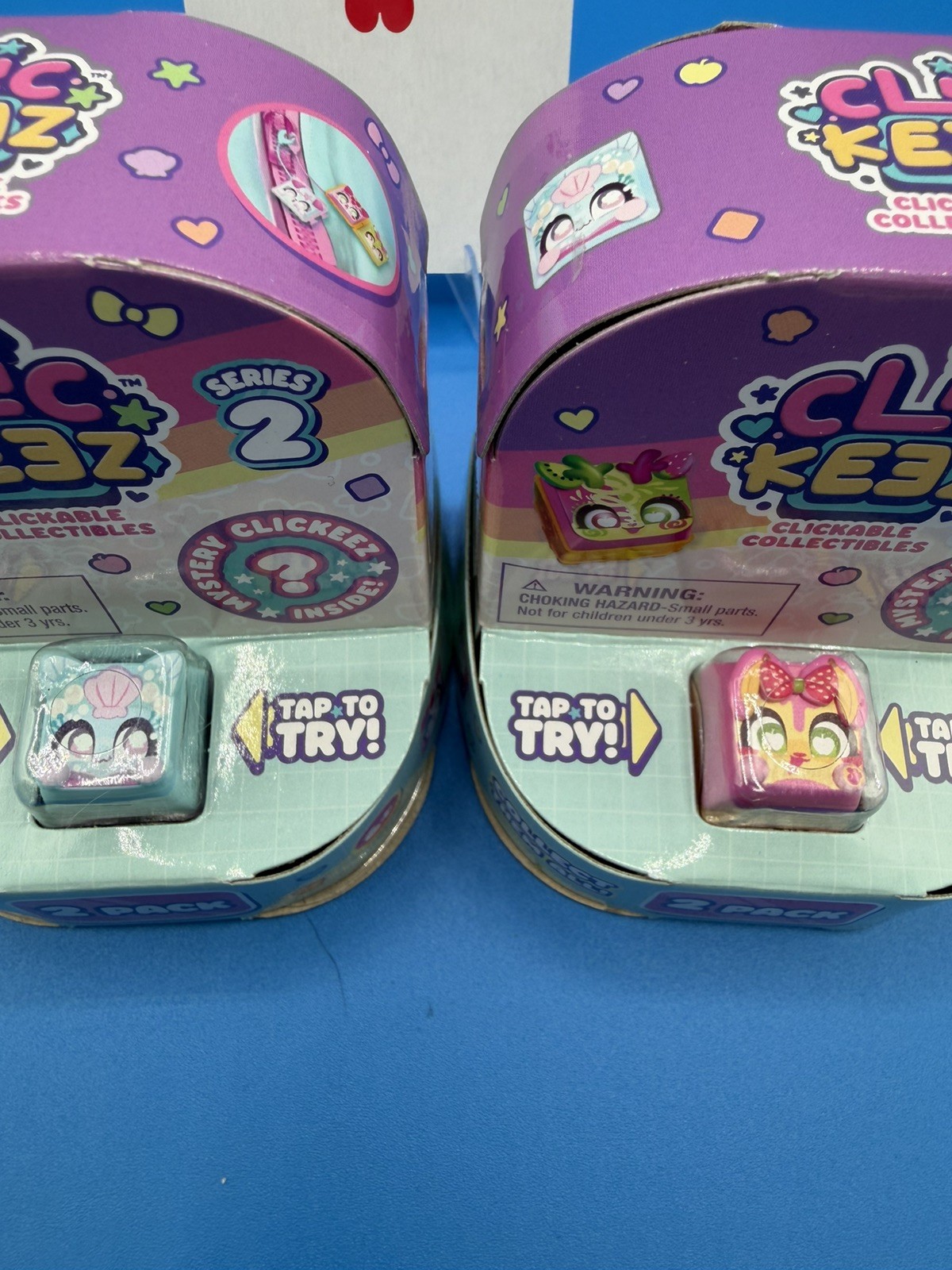 Bundle of 2 Clickeez Series 2 Clickable Collectible Toy 2-Pack Mystery Blind Box