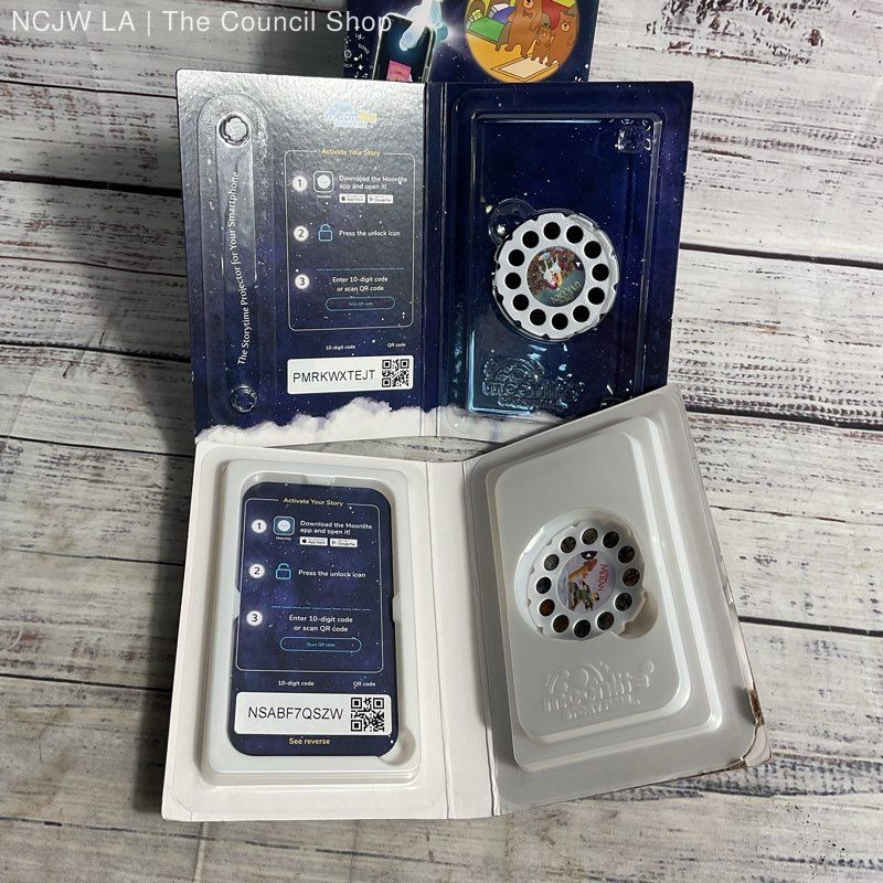 Moonlite Storytime App Compatible Mini Projector w/ Mulan, Uni The Unicorn Reels
