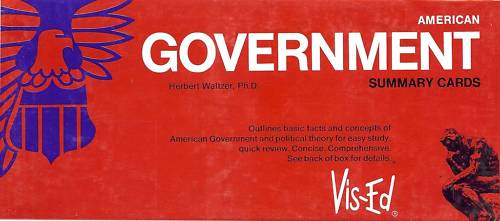 AMERICAN GOVERNMENT flash cards quiz vtg study aid NEW