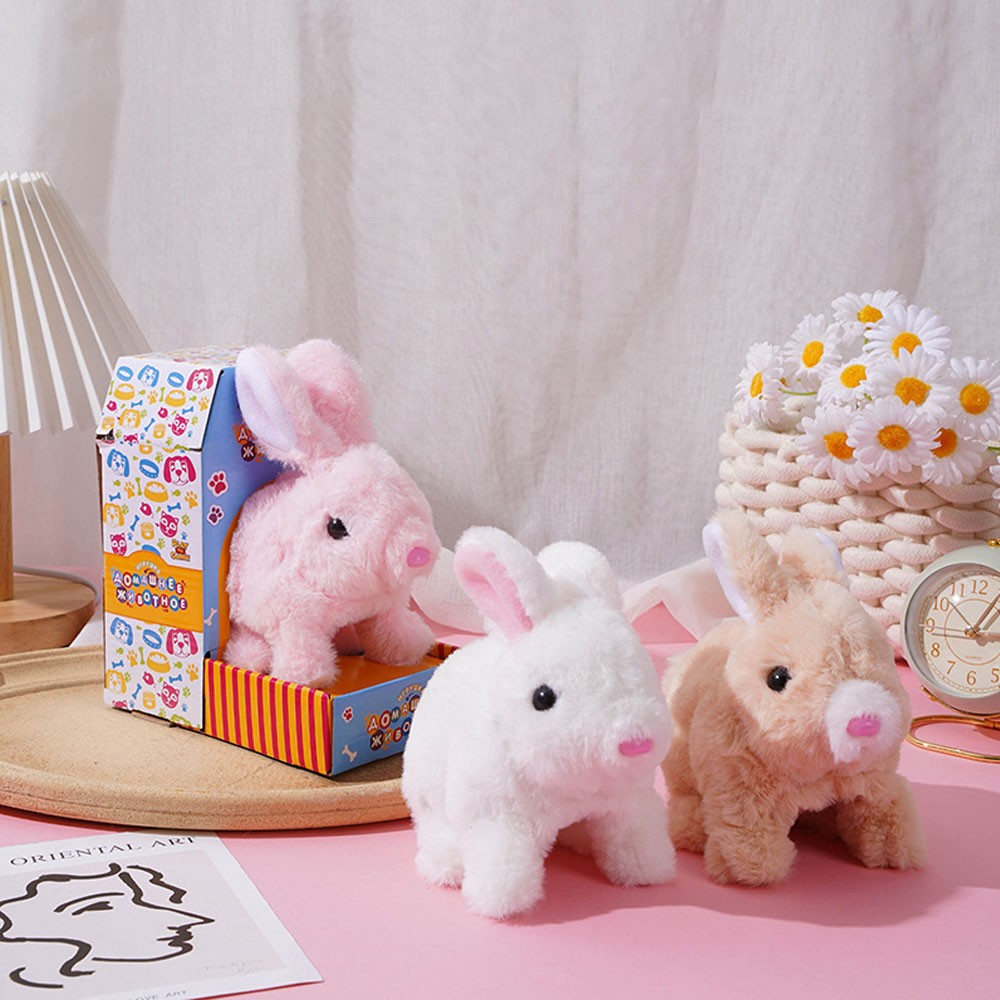 Educational Toys Can Walk And Talk Electric Pet Simulation Plush Rabbit Kids GN