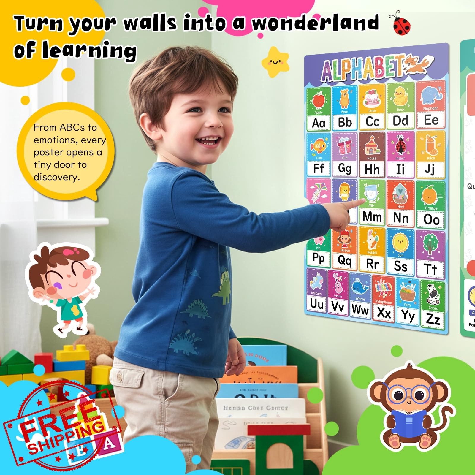 slapaflife 16 Learning Posters Toddlers 1-3