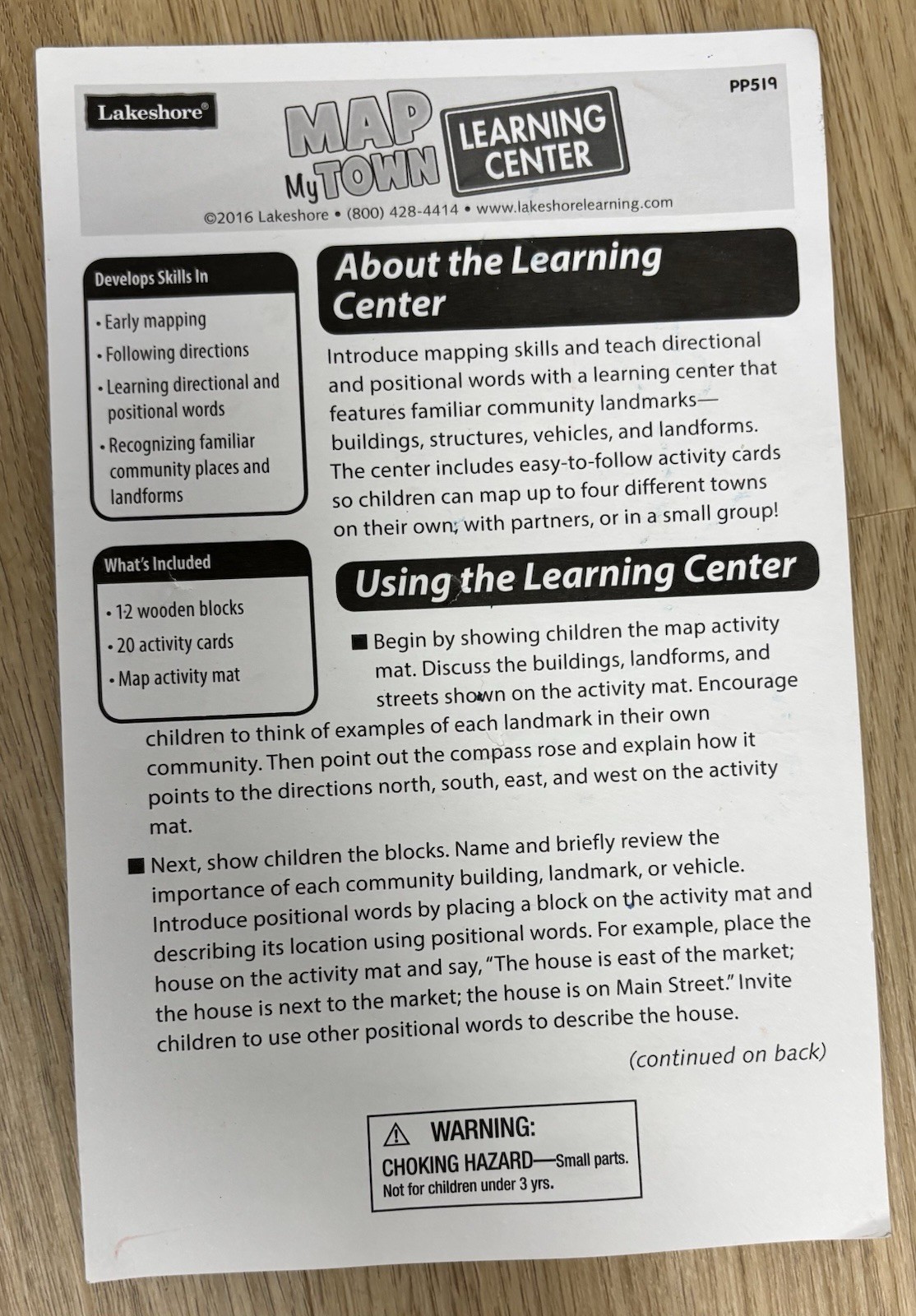 Lakeshore Learning Center Map My Town RARE HTF Early mapping follow directions