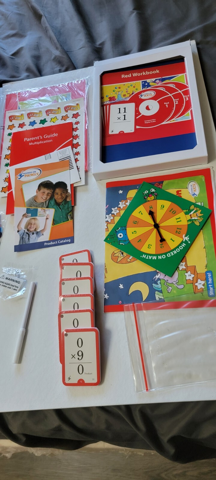 Hooked On Math Ages 7-8 Grades 2-4 Multiplication new open box cards sealed